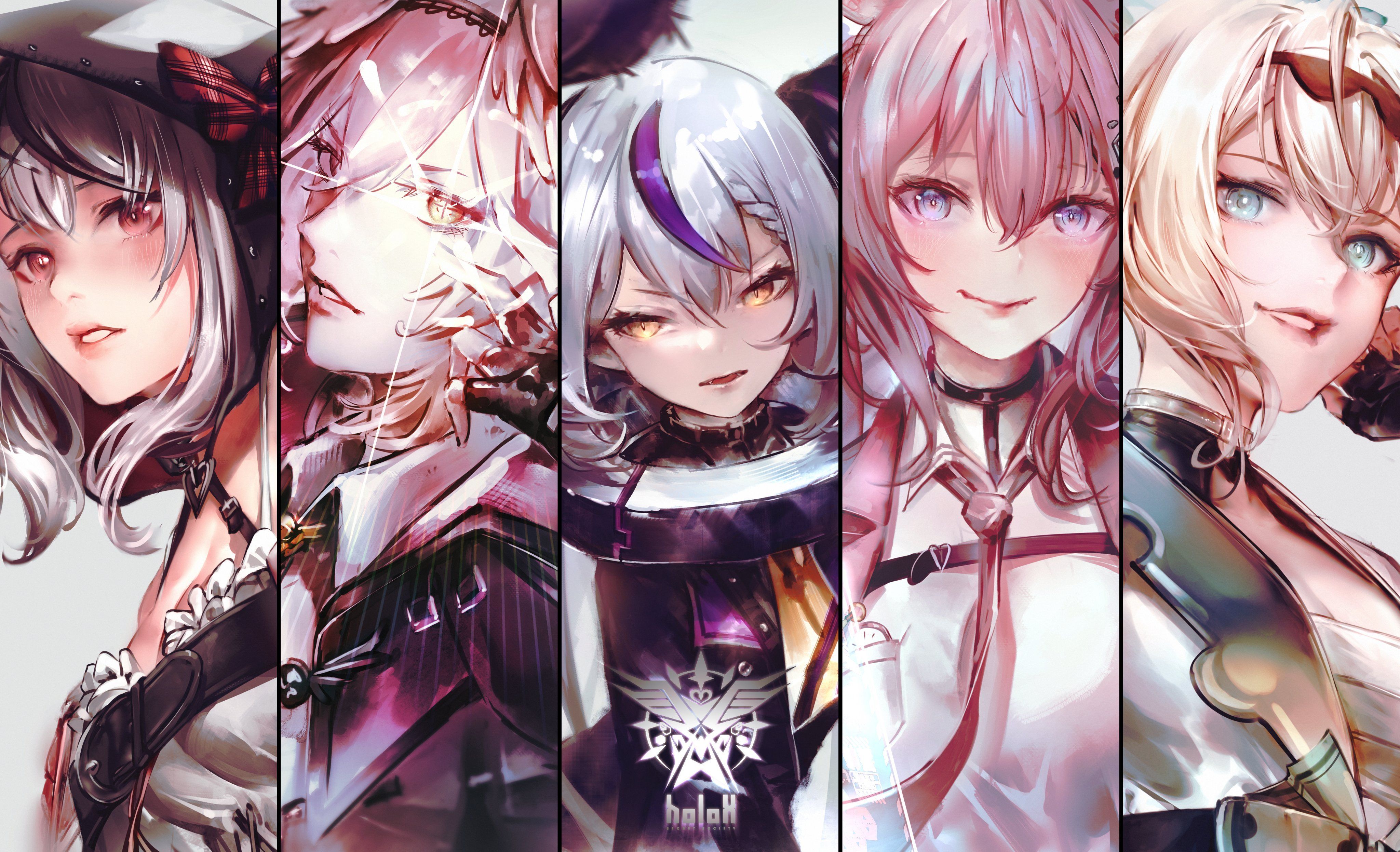 4096x2493 sakamata chloe, la+ darknesss, hakui koyori, sakamata chloe, kazama iroha, and 6 more (hololive) drawn by hyde_(tabakko)
