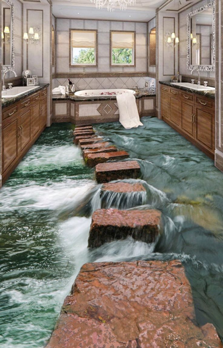 736x1151 3D Stone Road Lake 0530 Floor Wallpaper Murals Self Adhesive. Etsy. House Design, Floor Murals, Floor Wallpaper