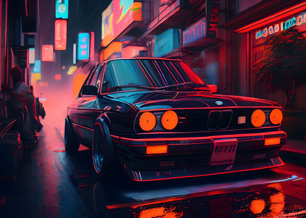 1200x857 Neon BMW E30 M3' Poster