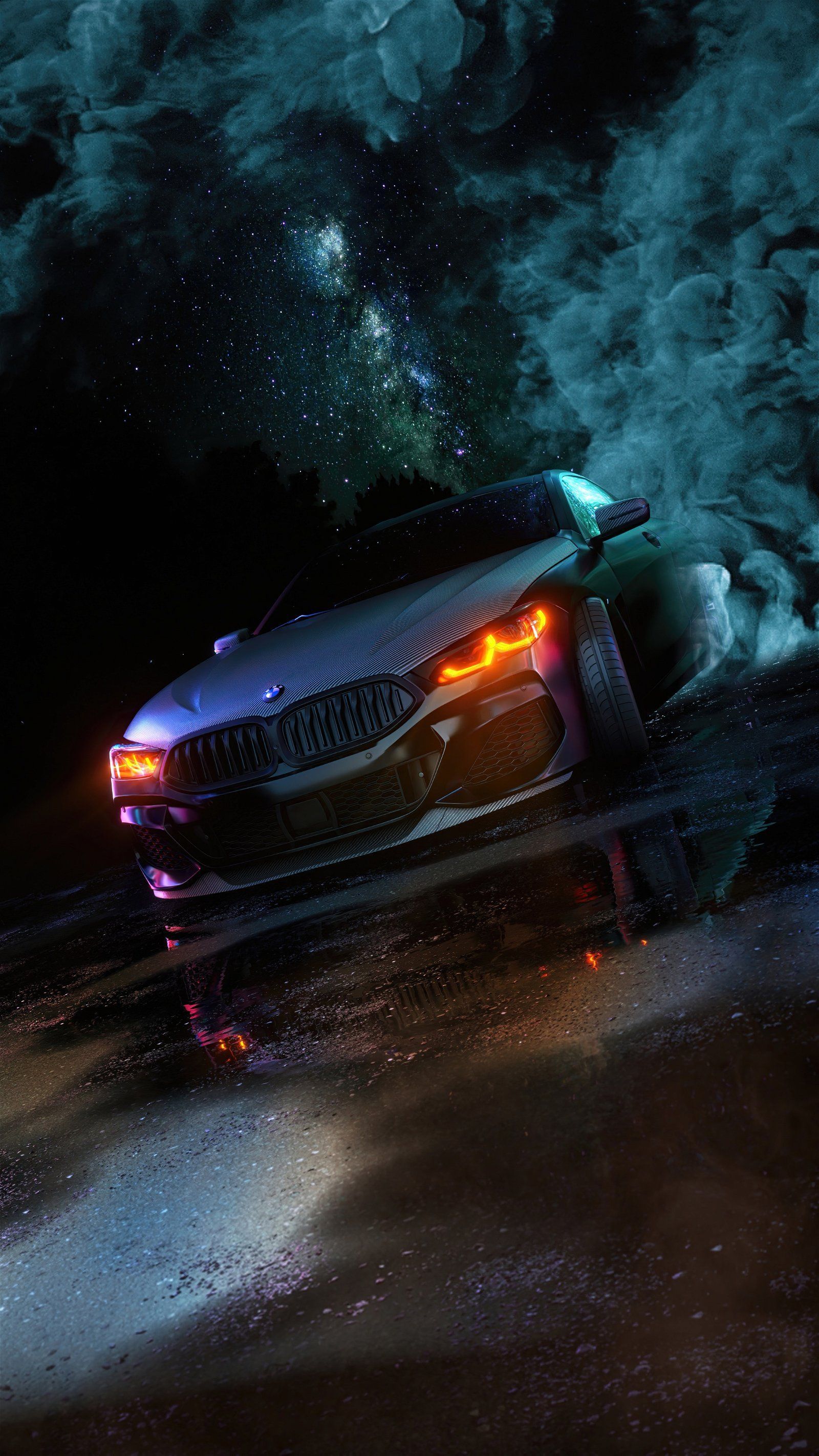 1600x2844 Aesthetic bmw neon Wallpaper Download