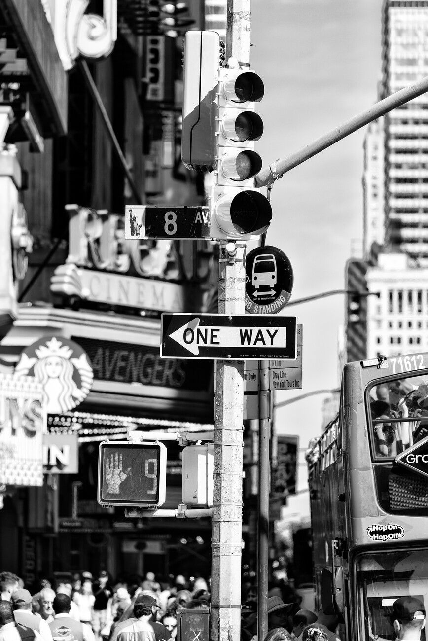 868x1300 Black Manhattan Light Times Square Wall Mural