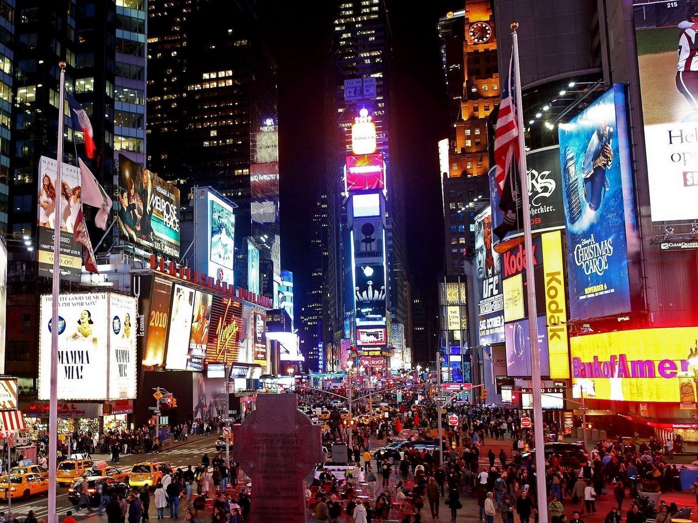 1400x1050 Download wallpaper 1400x1050 new york, manhattan, street, night standard 4:3 HD background