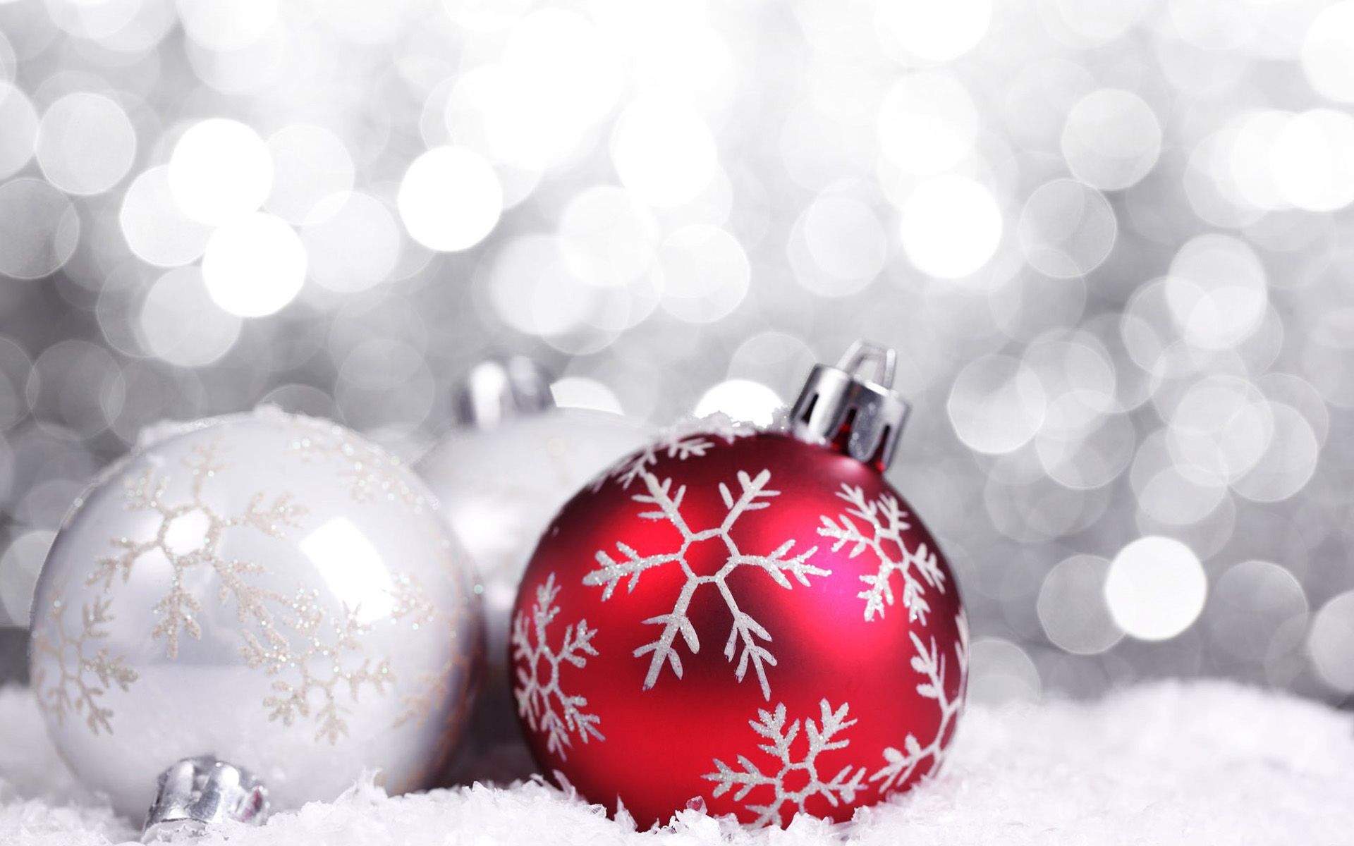 1920x1200 Red And Silver Merry Christmas Wallpaper