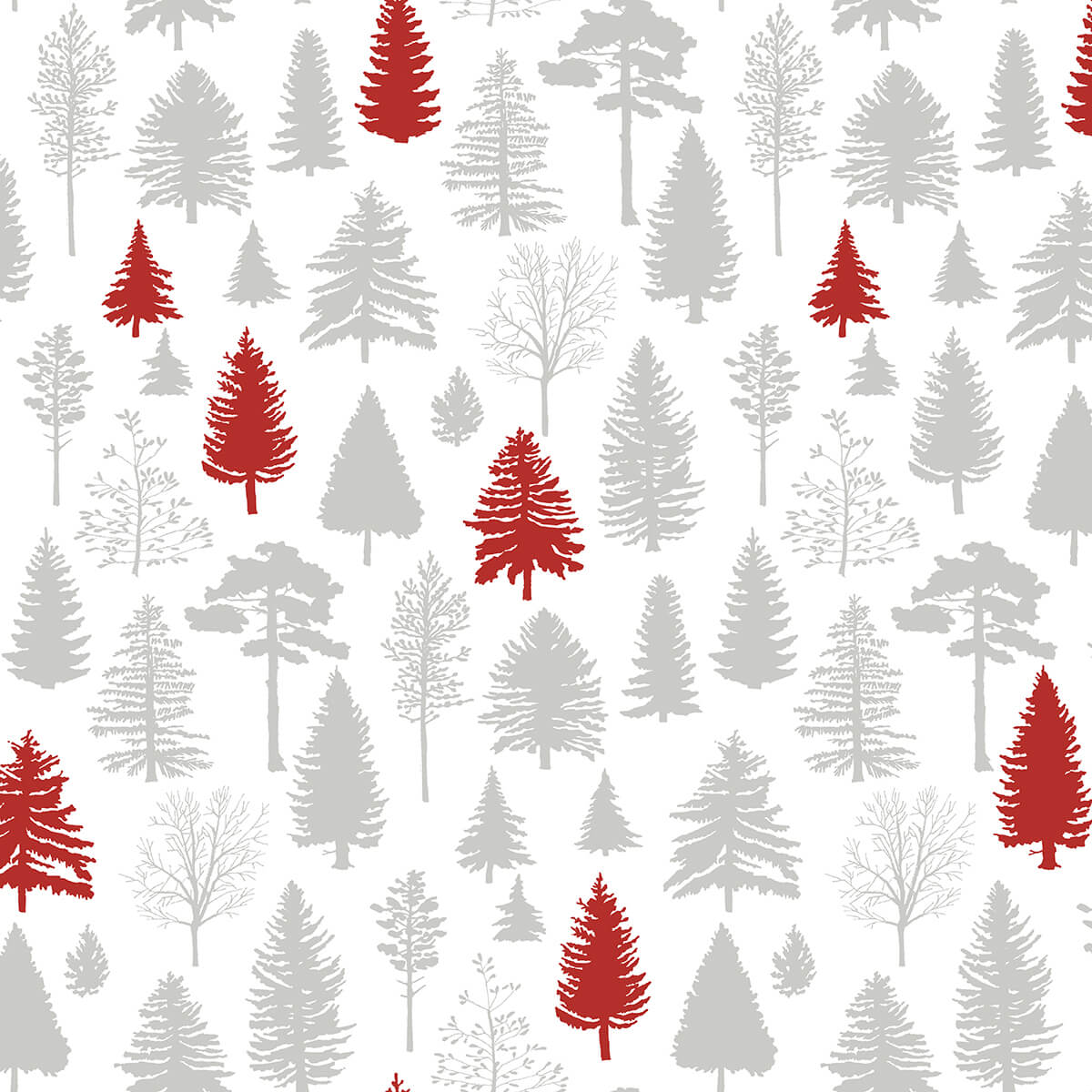 1200x1200 NextWall Winter Forest Holiday Peel & Stick Wallpaper & Red