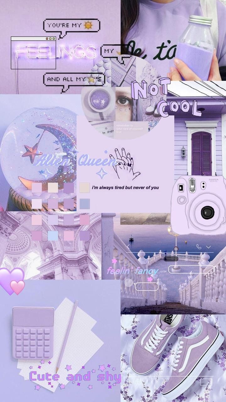 720x1280 Purple aesthetic collage Wallpaper Download