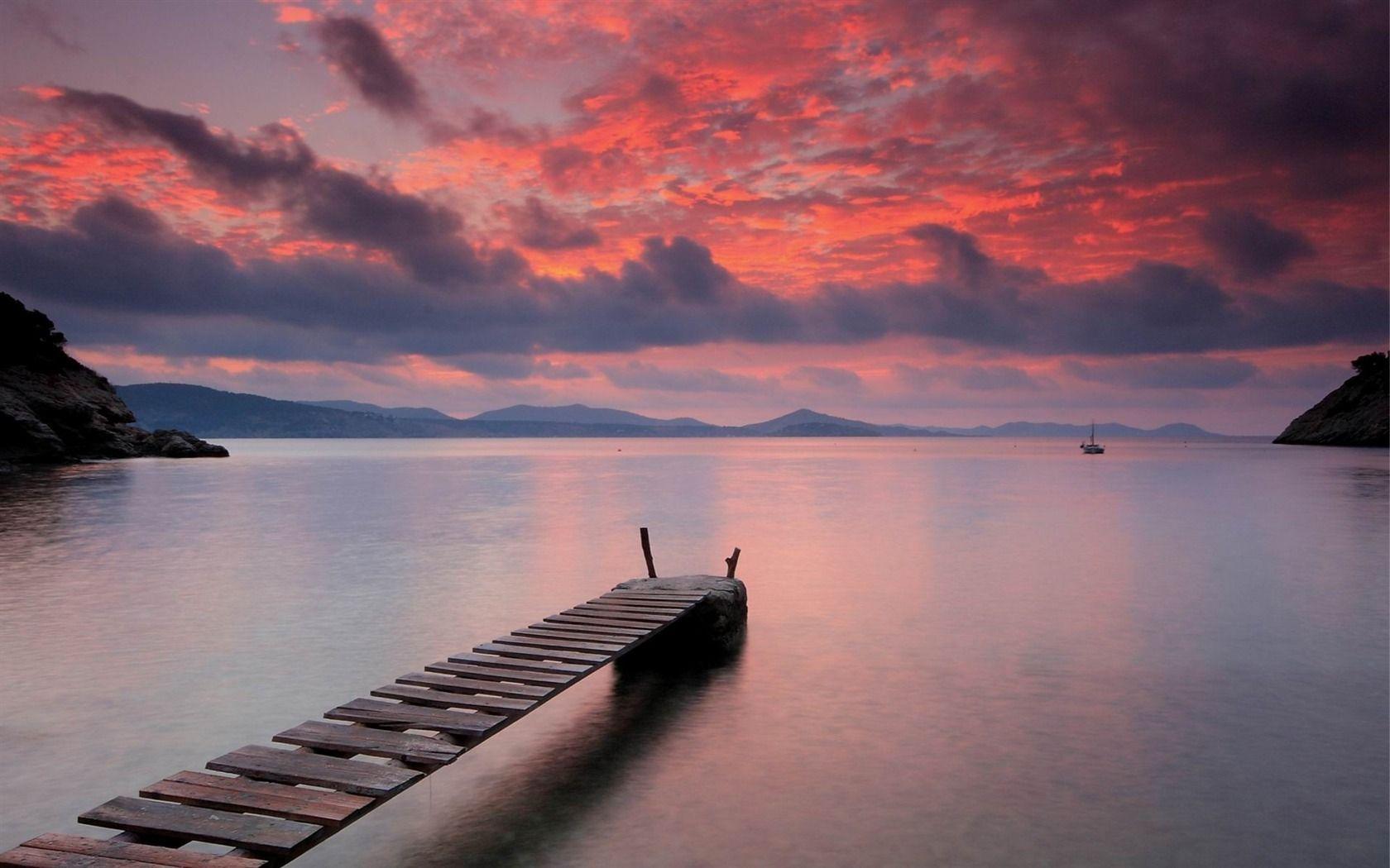 1680x1050 Quiet Sunset Beautiful Scenic HD Wallpaper Wallpaper. Sunset Wallpaper, Sunset Sky, Sunset