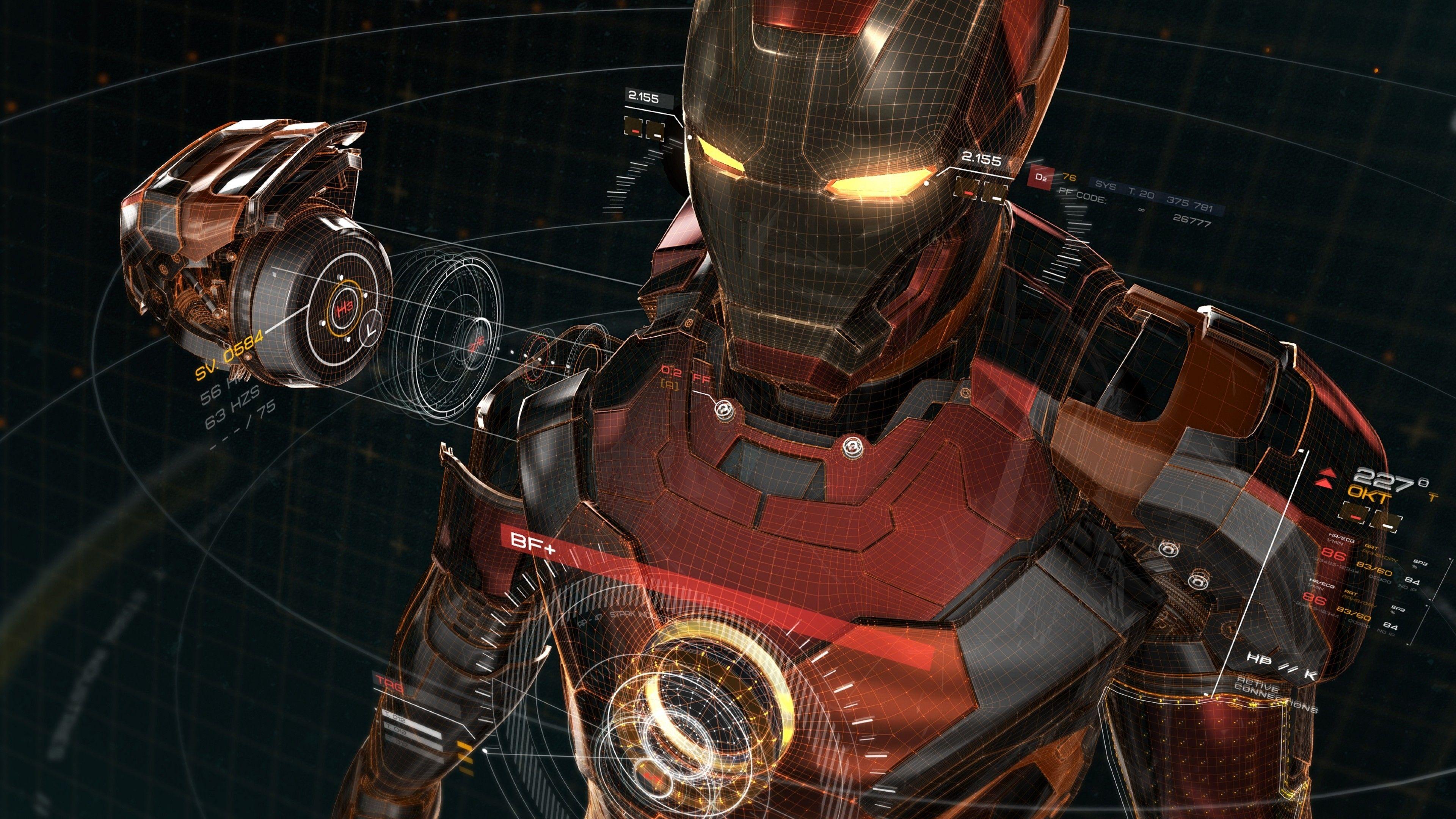 3840x2160 Iron Man Sci Fi Artwork Interface Wallpaper 4k Ultra HD