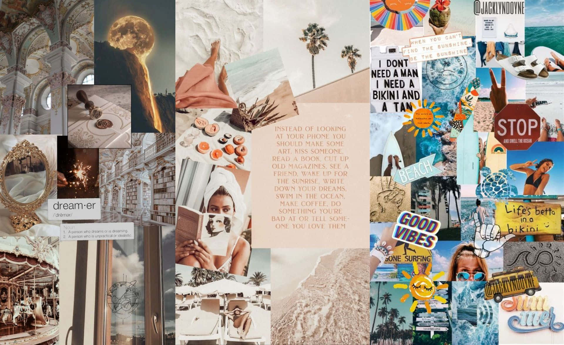 1920x1175 Download Travel Collage Aesthetic Background