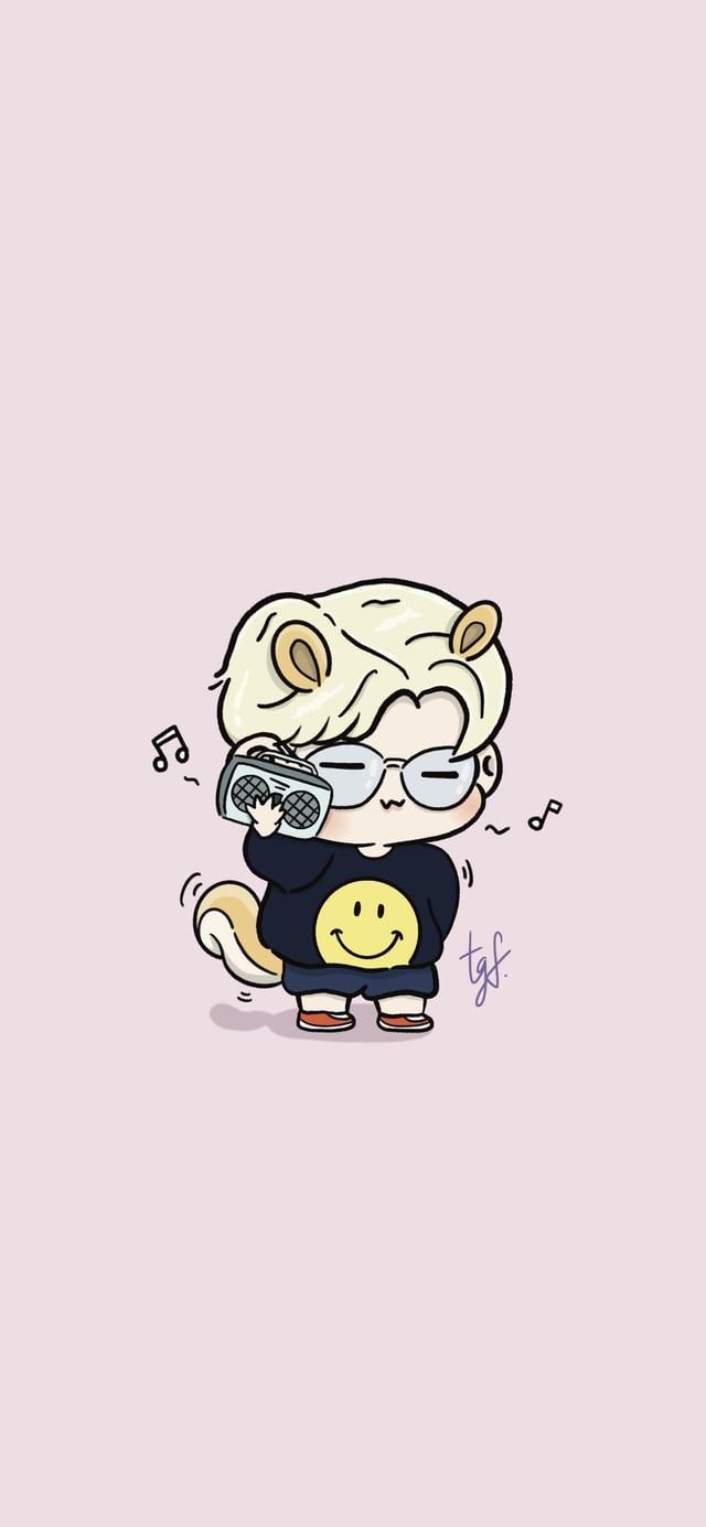 640x1385 Chibi Fied Bangtan Wallpaper/ Fanart (swipe Right For More!). IG @that_goodfeelin