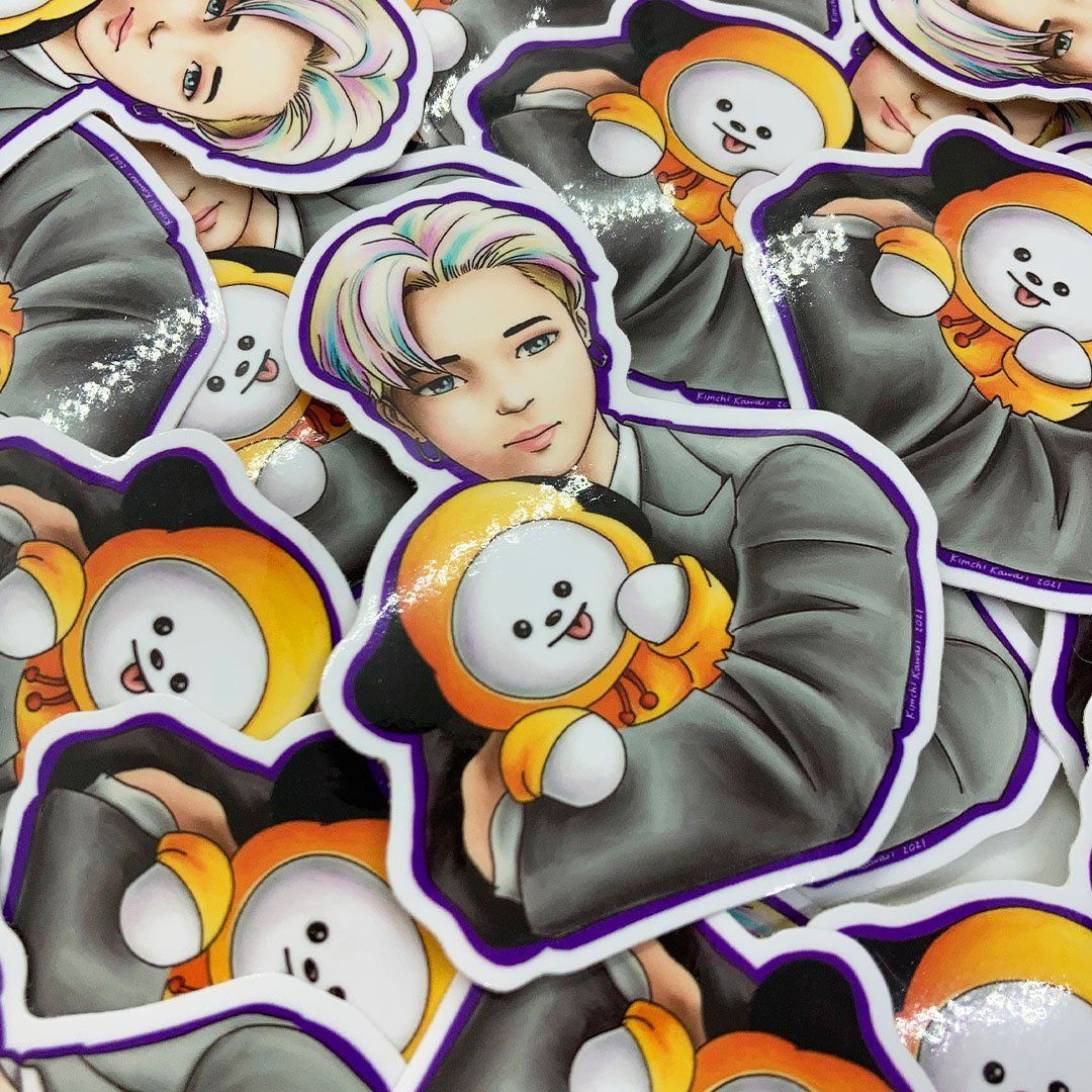 1080x1080 Butter Park Jimin and Chimmy BTS Vinyl Sticker