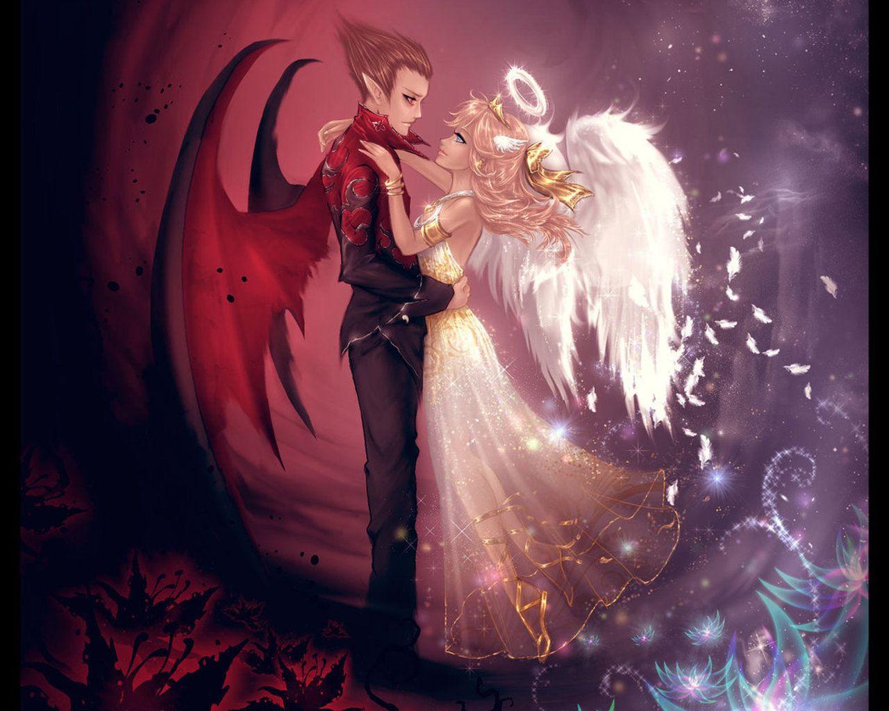 Angel and Demon Love Wallpapers - Top Free Angel and Demon Love Backgrounds  - WallpaperAccess