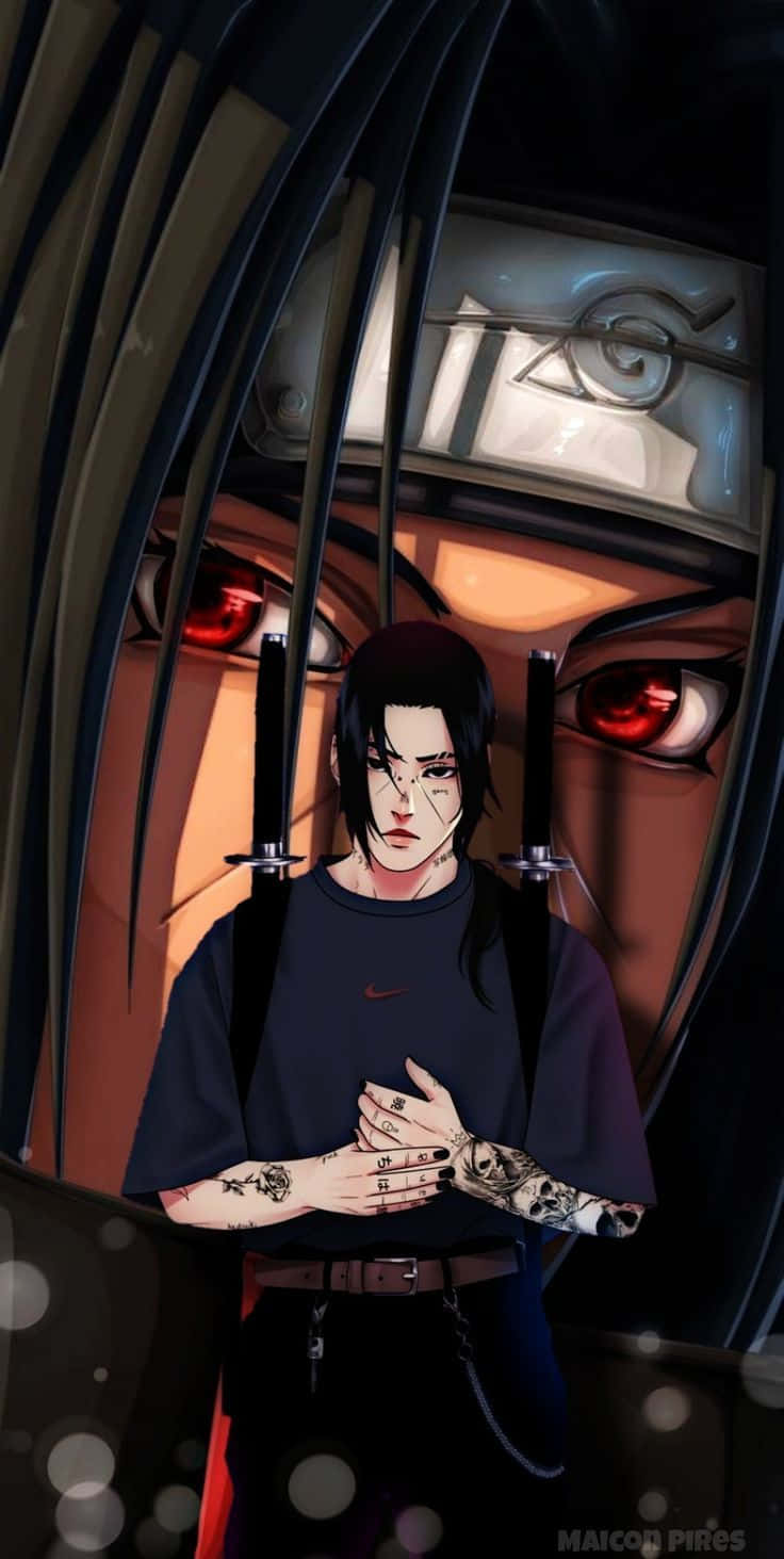 736x1463 Download Itachi Mangekyou Sharingan Modern Realistic Drawing Wallpaper