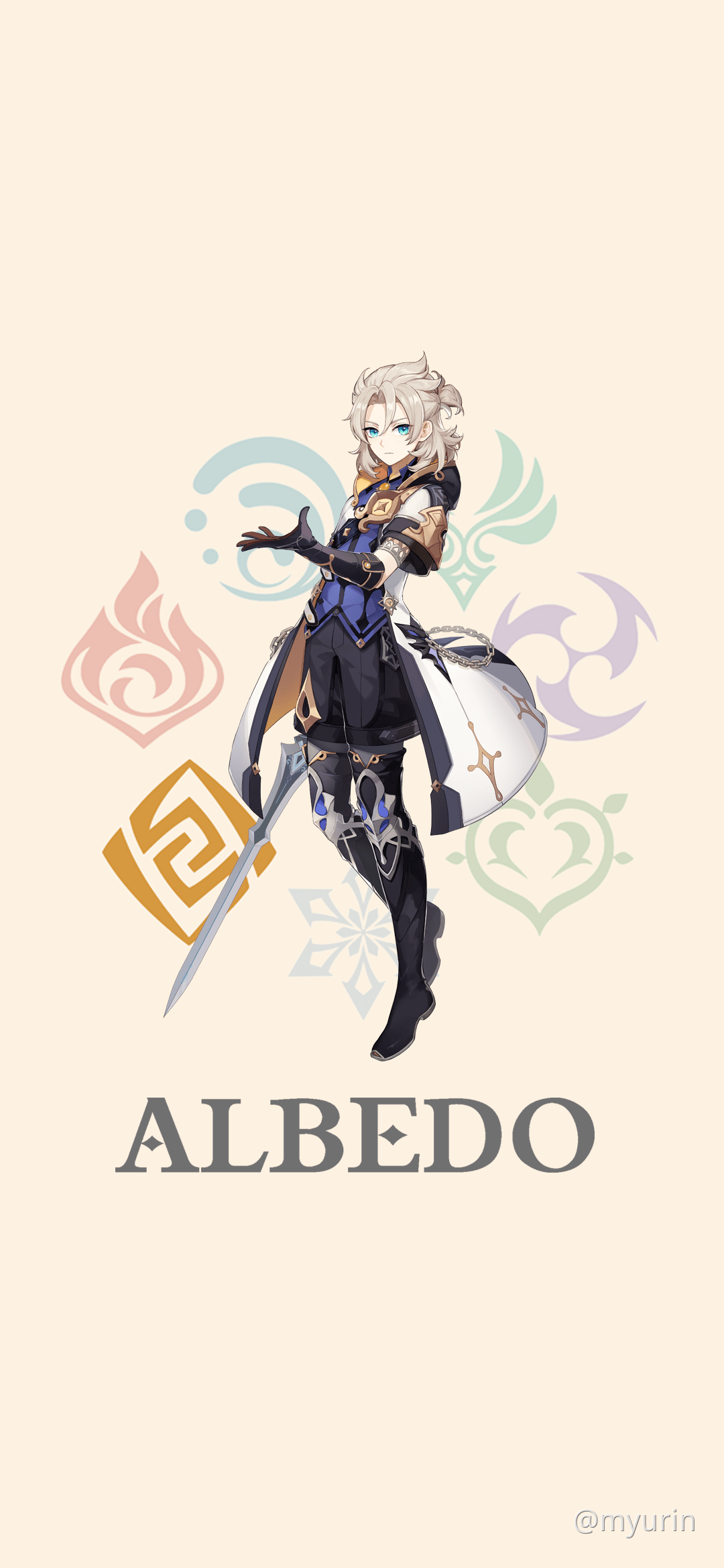 1080x2340 WALLPAPER Albedo Genshin Impact