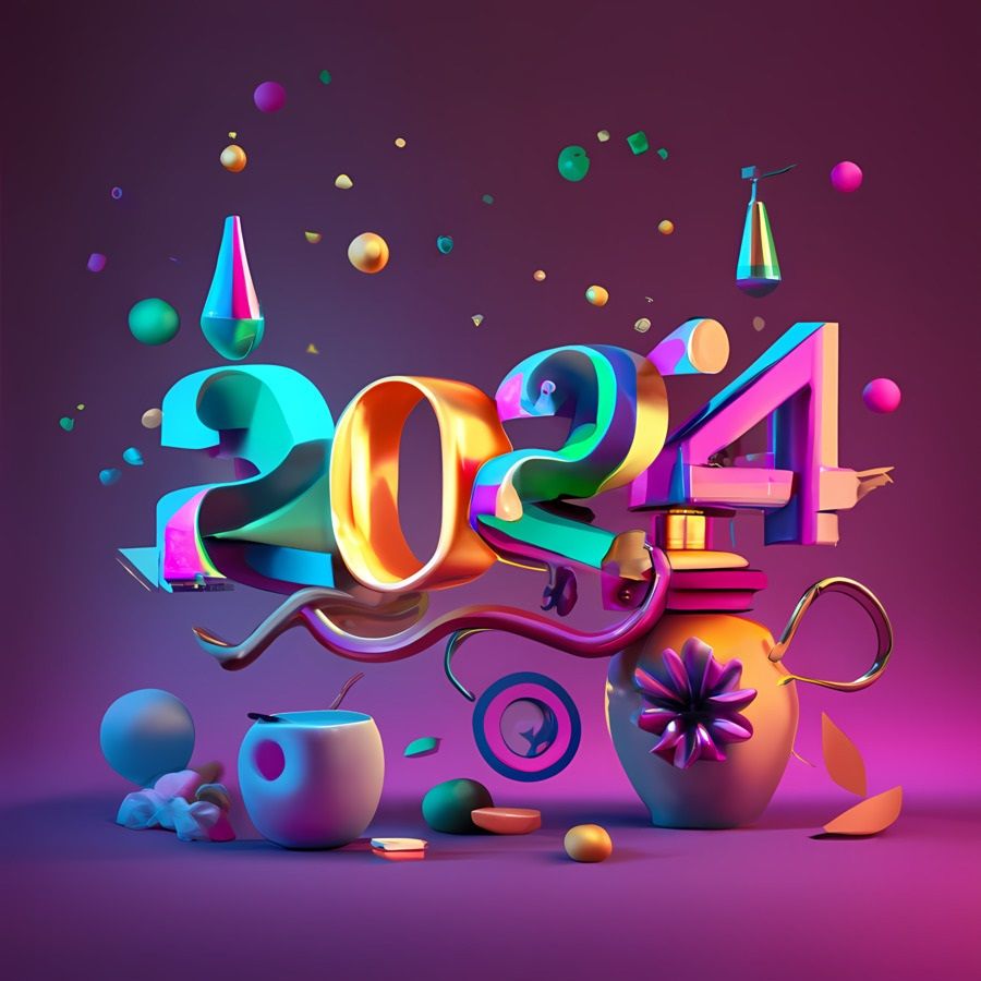 900x900 Transparent Happy New Year Cards 2024 Image Free Download
