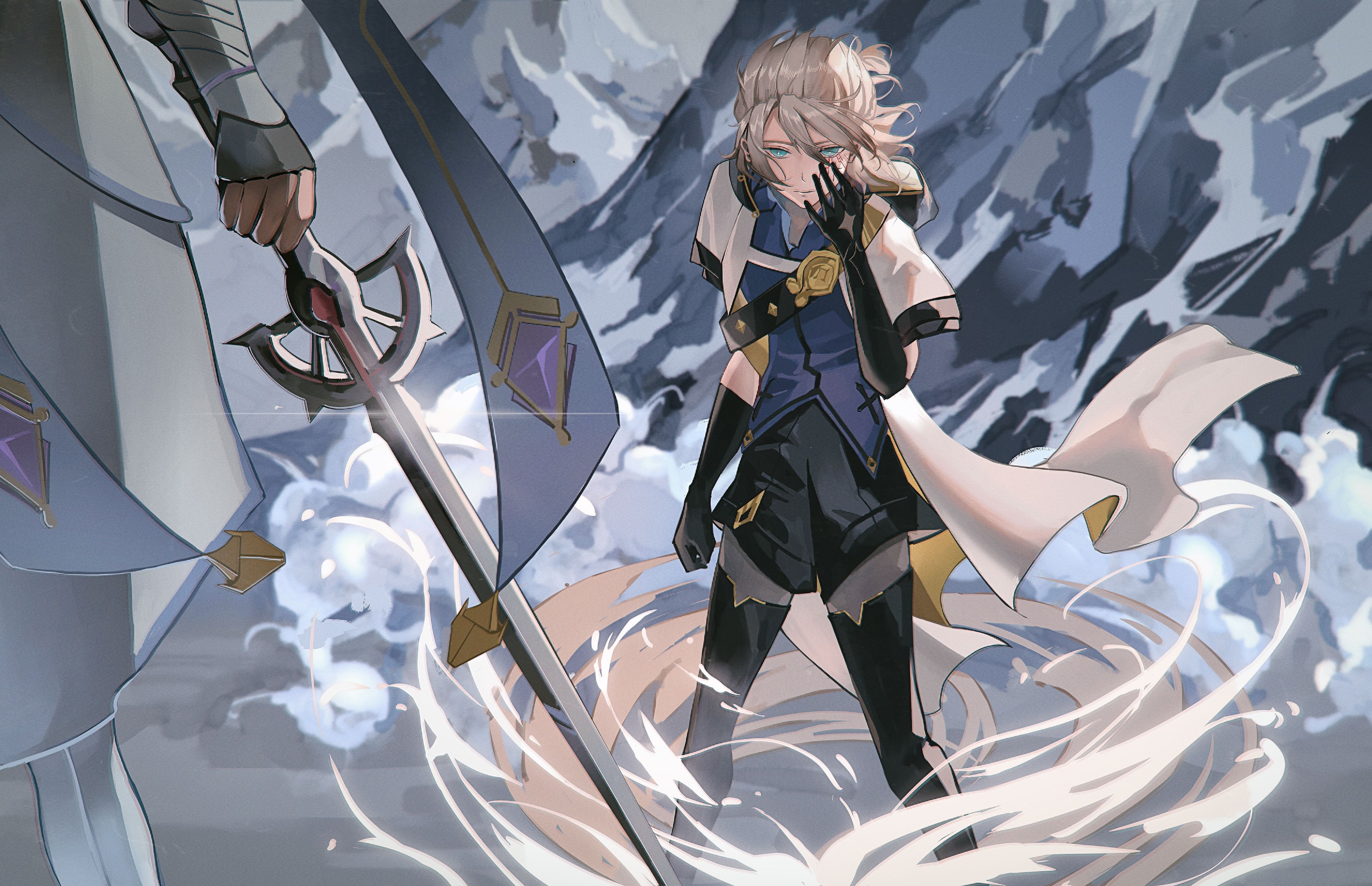 4032x2603 lumine and albedo (genshin impact) drawn