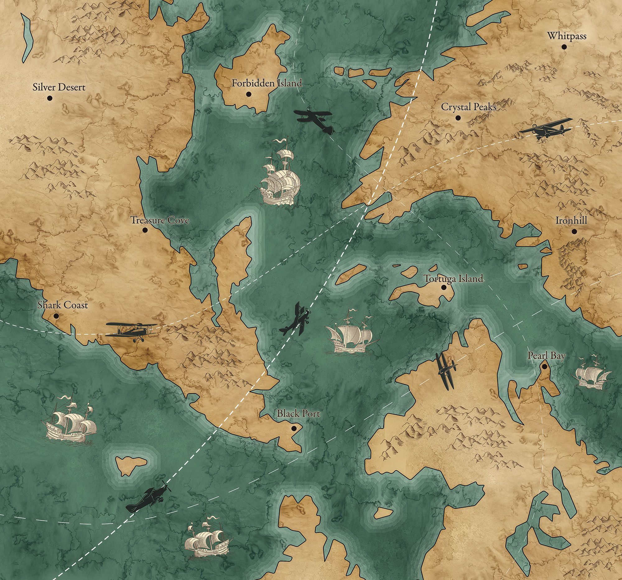 2000x1867 Old Travel Map