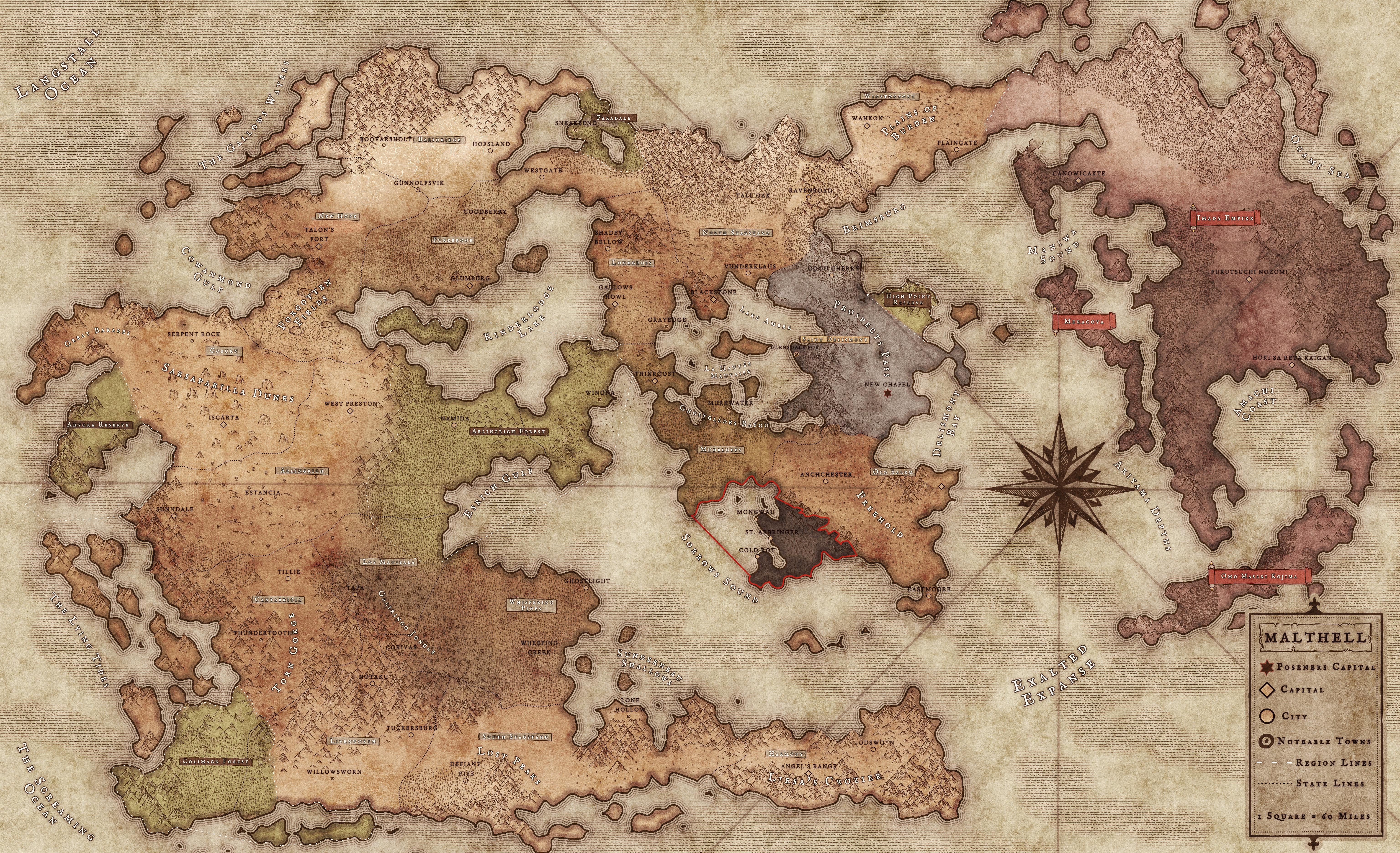 6144x3742 Malthell world map from scratch for a new setting I am running for my players