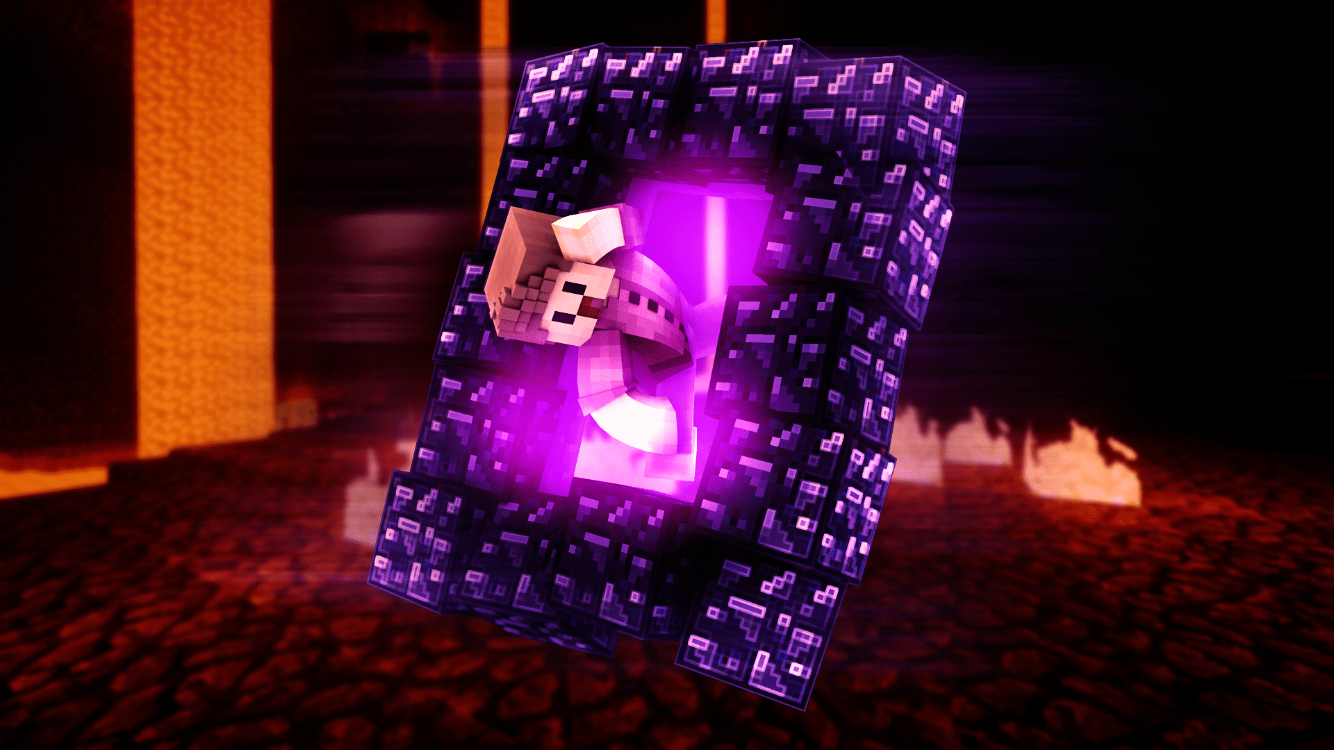 1920x1080 PC gaming, purple, video games, Minecraft, Minecraft netherx1080 Wallpaper