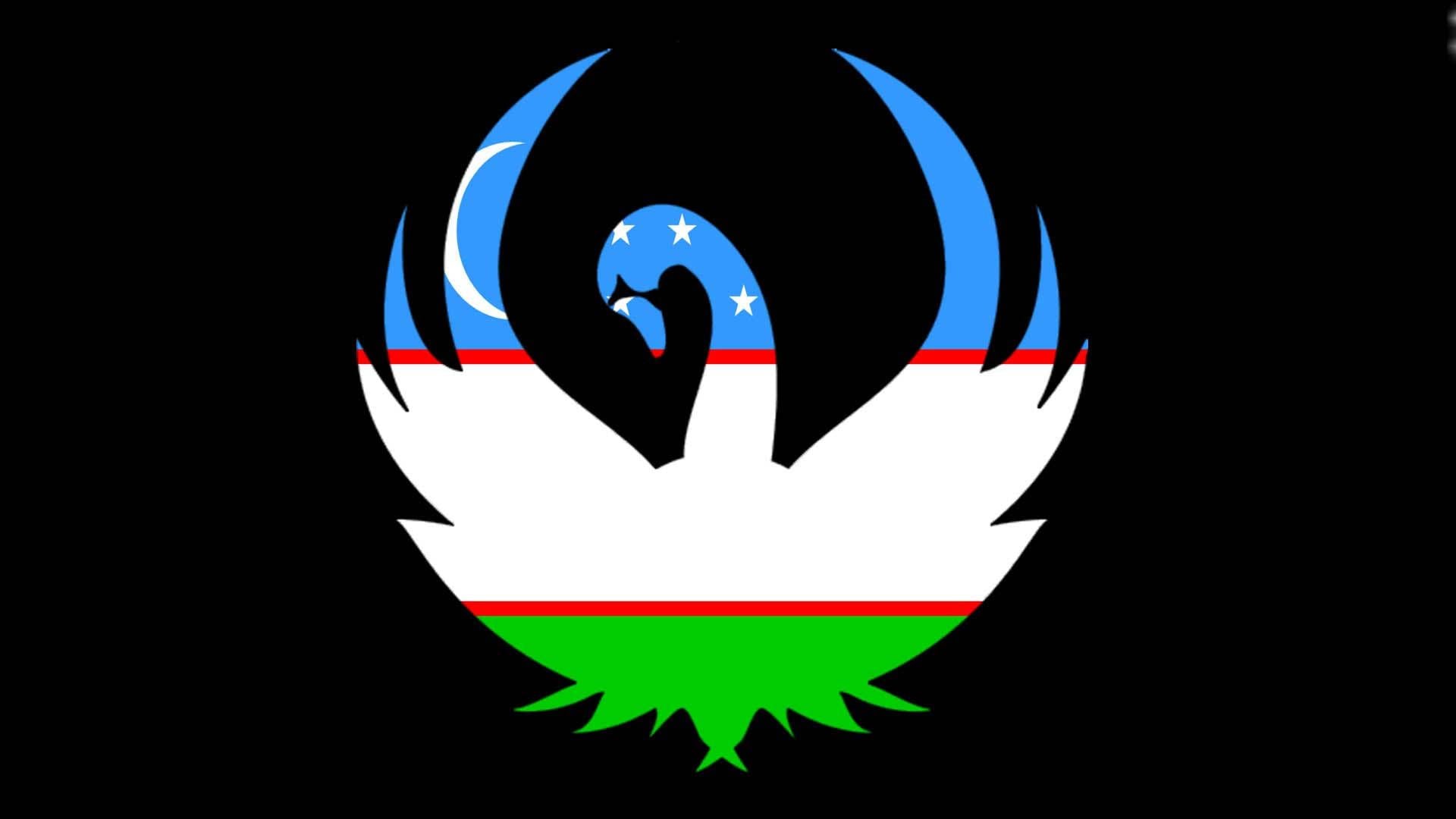 1920x1080 Download Uzbekistan Flag In Swan's Outline Wallpaper