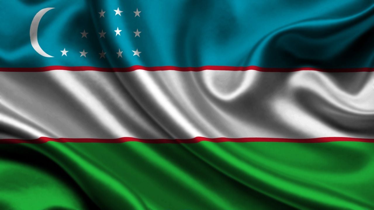 1280x720 Download wallpaper flag, Uzbekistan, uzbekistan, section textures in resolution 1280x720