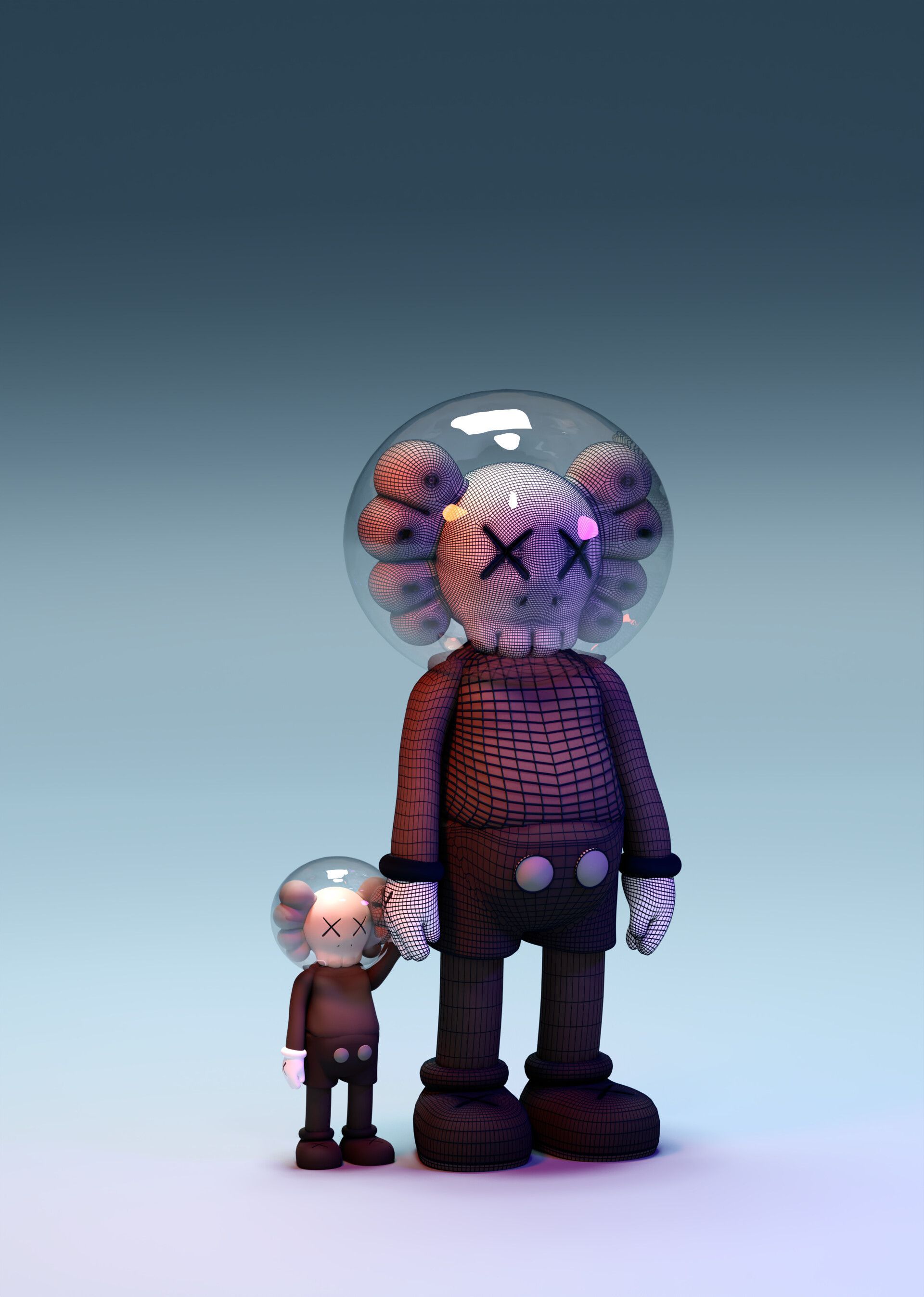 1920x2694 KAWS figure 3D Model