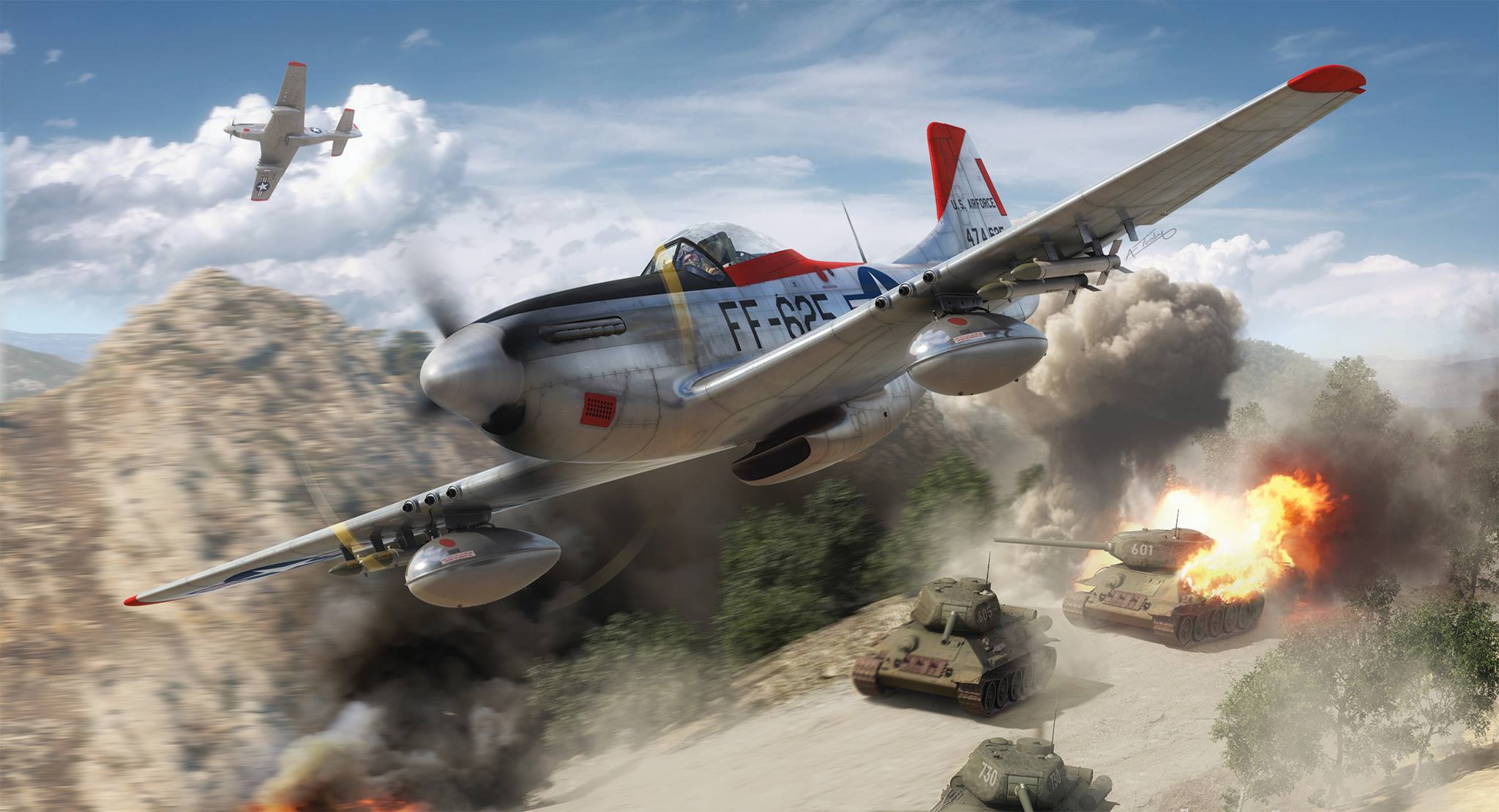 2048x1110 Military North American P 51 Mustang HD Wallpaper