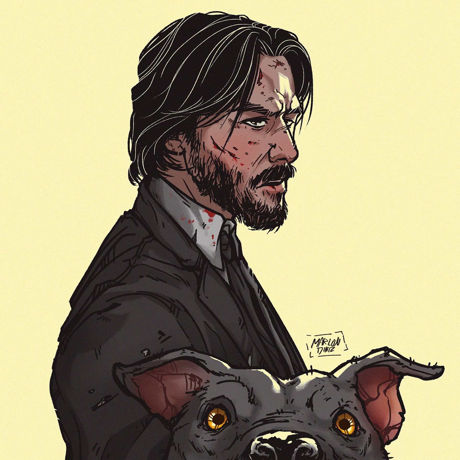 1920x1920 John Wick and Dog. Keanu reeves john wick, John wick, John wick movie