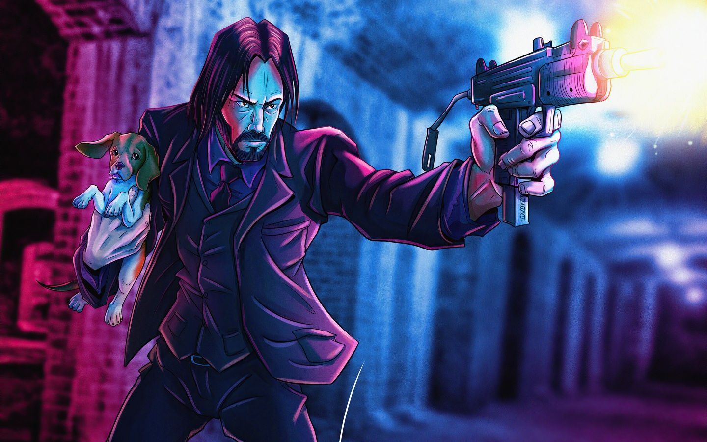 1440x900 John Wick Saving His Dog 4k Wallpaper 4K