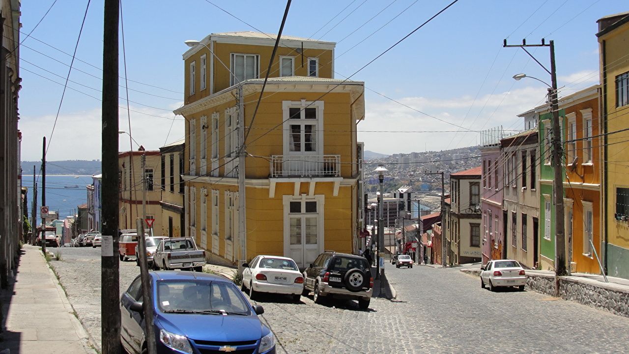 1280x720 Wallpaper Valparaiso Chile Street Houses Cities