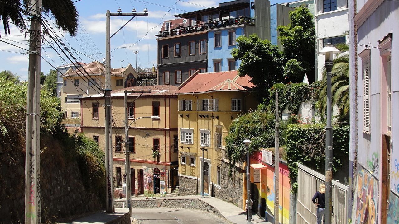 1280x720 Wallpaper Valparaiso Chile Street Cities Building