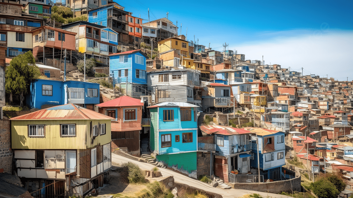 1200x673 Colorful Houses On The Side Of A Hill In Santiago Background, Cityscape Of Valparaiso, A World Heritage Site In Chile, South America Background Image And Wallpaper for Free Download
