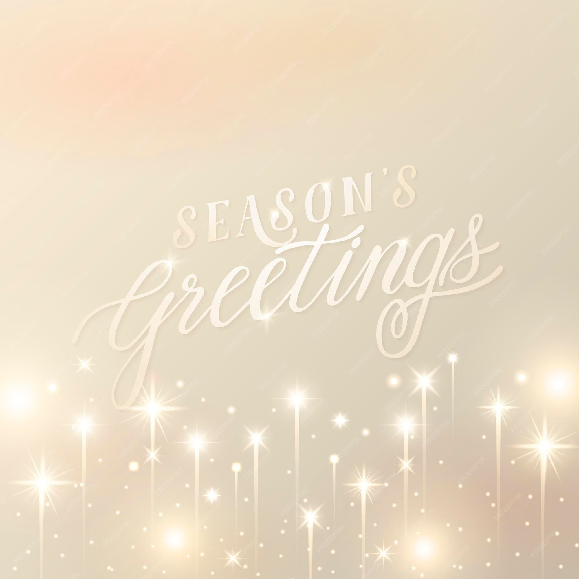 2000x2000 Free Vector. Season greeting on gold background