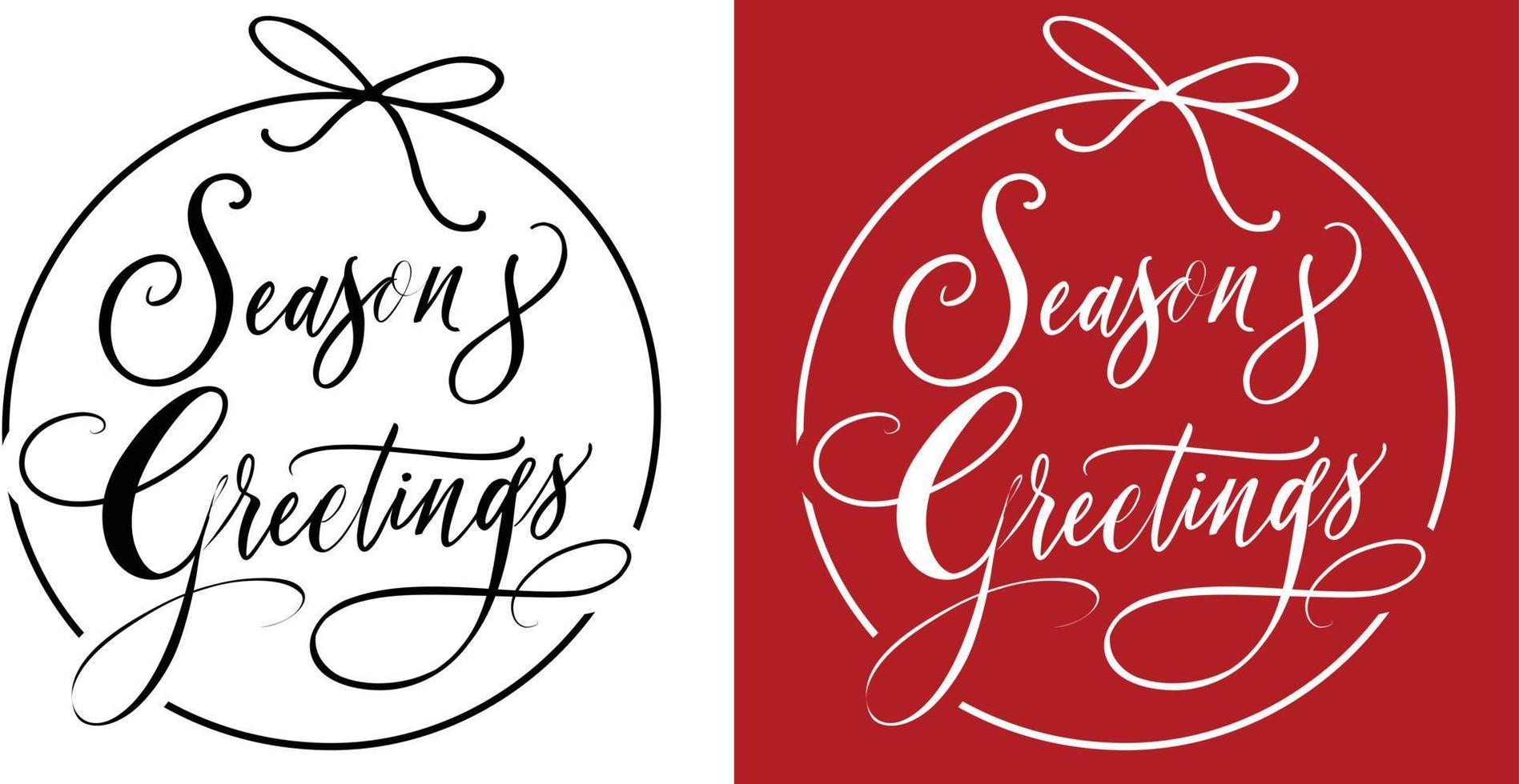 1897x980 Season's greeting decorative placement icon design, black on white, white on red, for christmas card, print, decoration, scrapbooking, invitation, stencil, sticker, wallpaper, gift wrapping