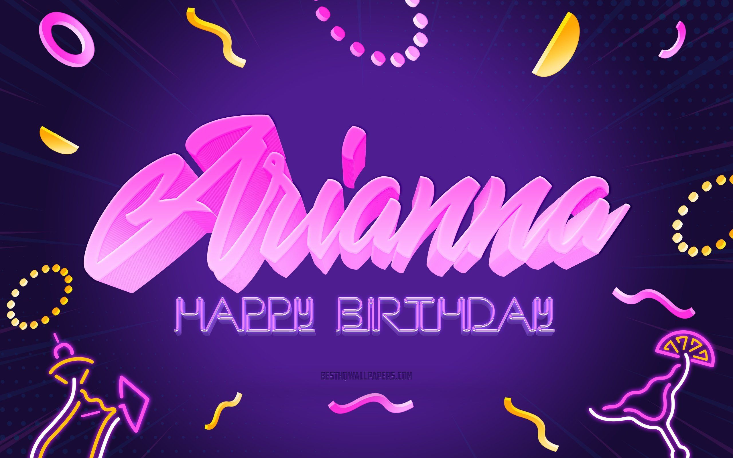 2560x1600 Download wallpaper Happy Birthday Arianna, 4k, Purple Party Background, Arianna, creative art, Happy Arianna birthday, Arianna name, Arianna Birthday, Birthday Party Background for desktop with resolution 2560x1600. High Quality HD picture wallpaper