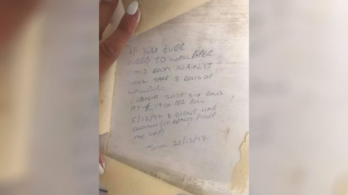 1200x675 Woman Finds Decades Old Message Hidden Behind Her Wallpaper