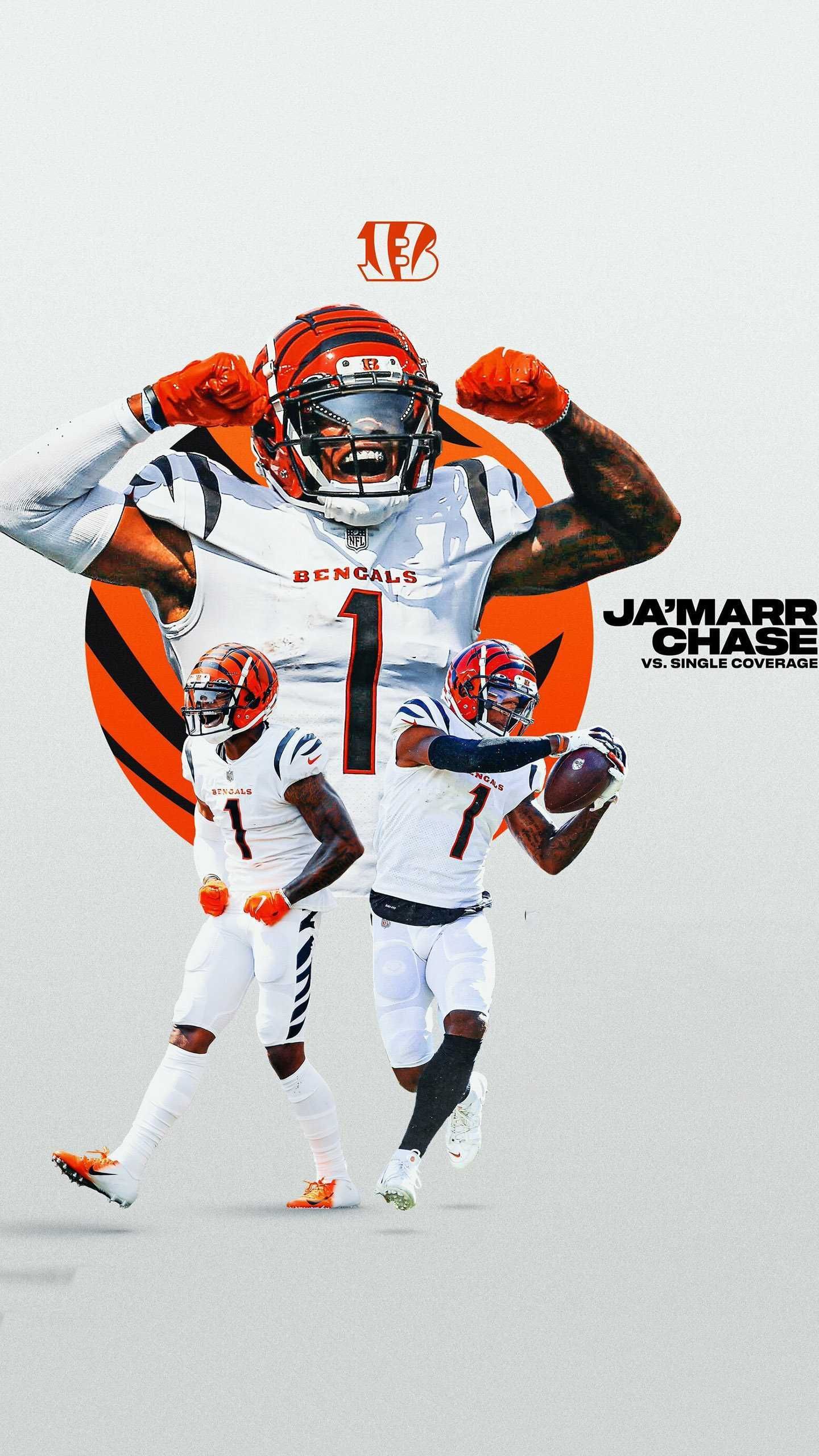 1440x2560 Ja'Marr Chase Wallpaper Discover more American Football, Bengals, Cincinnati Bengals, Footb. Nfl football wallpaper, Bengals football, Cincinnati bengals football