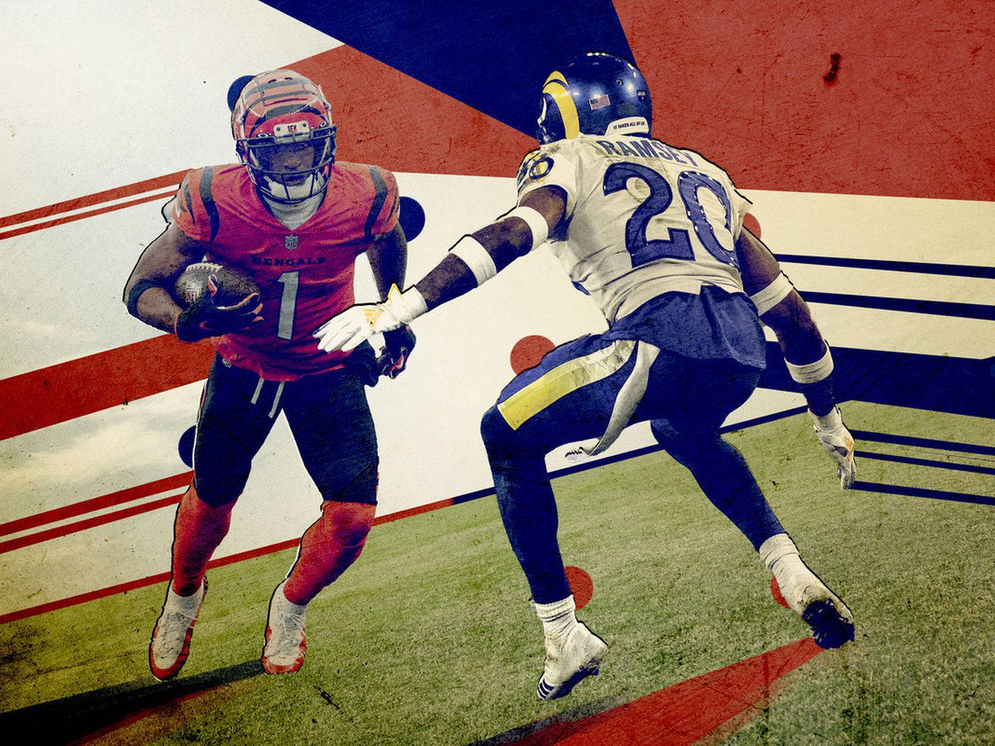 1400x1050 Download Jalen Ramsey Rams And Ja Marr Chase Bengals Wallpaper