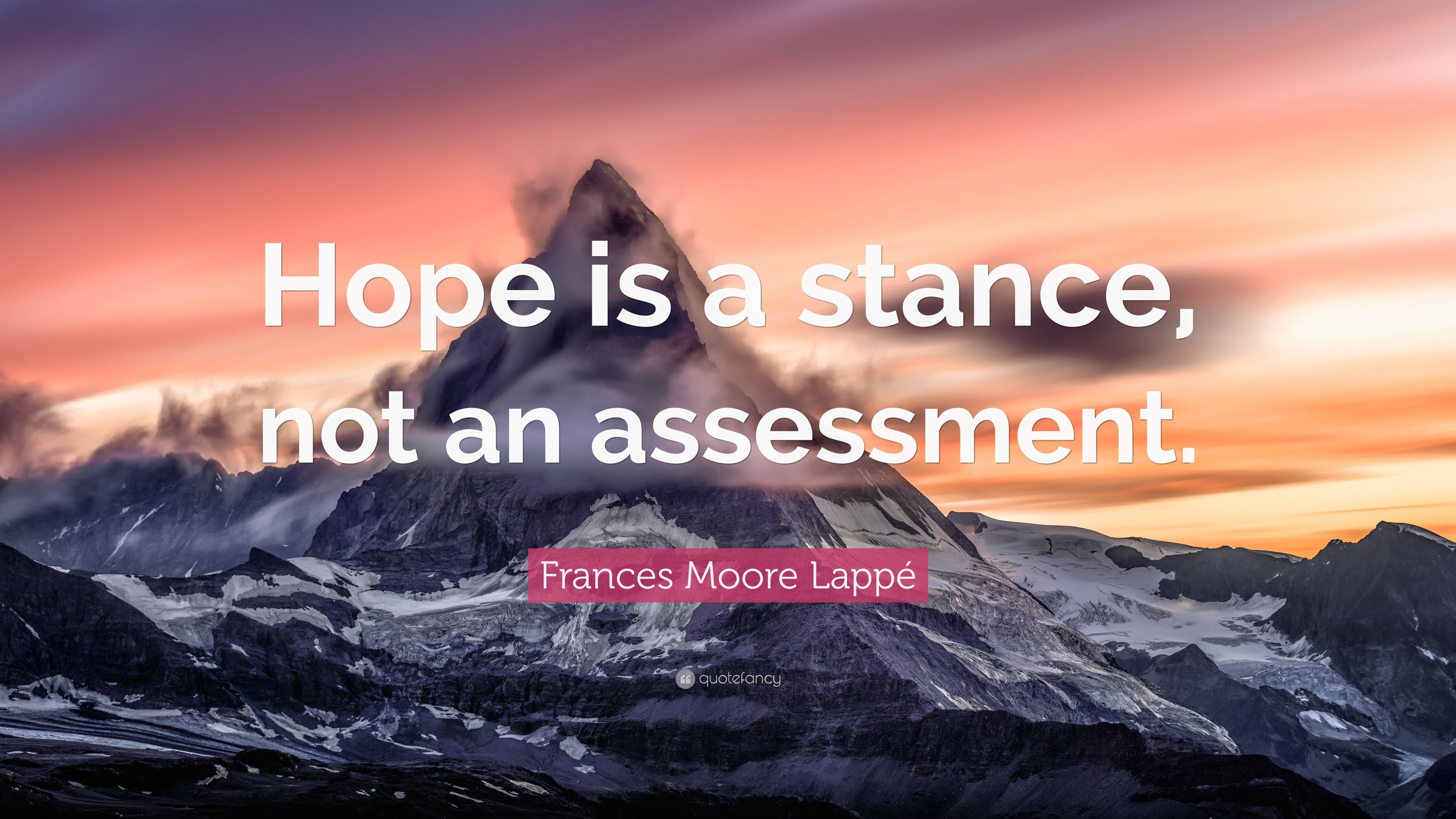 3840x2160 Frances Moore Lappé Quote: “Hope is a stance, not an assessment.”