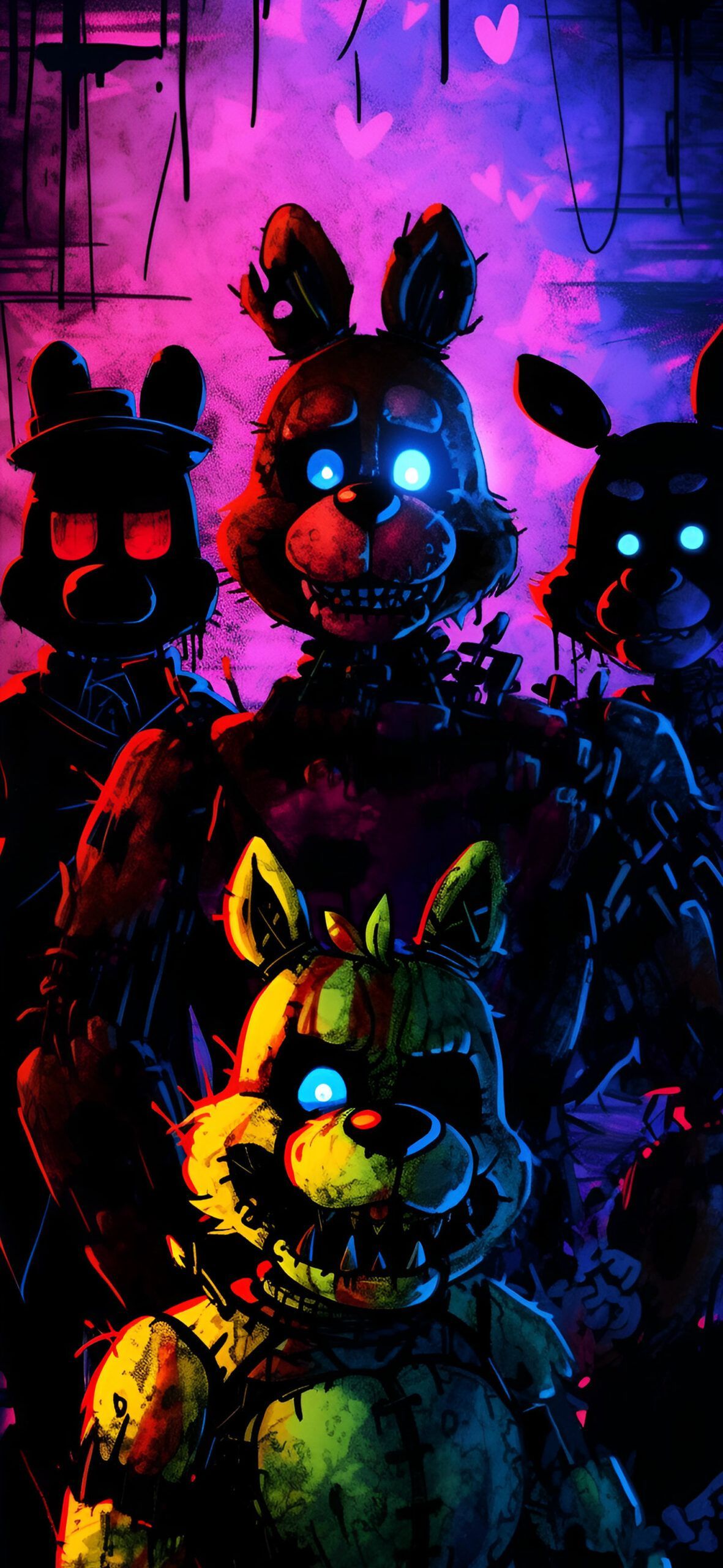 1181x2560 FNaF Dreadful Art Wallpaper Nights at Freddy's Wallpaper