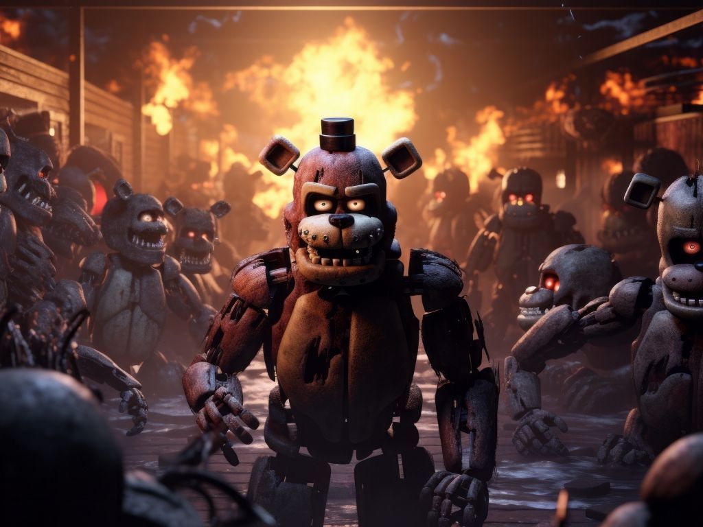 1024x768 Wallpaper five nights at freddy's, gaming, scary toys desktop wallpaper, HD image, picture, background, 4813ca