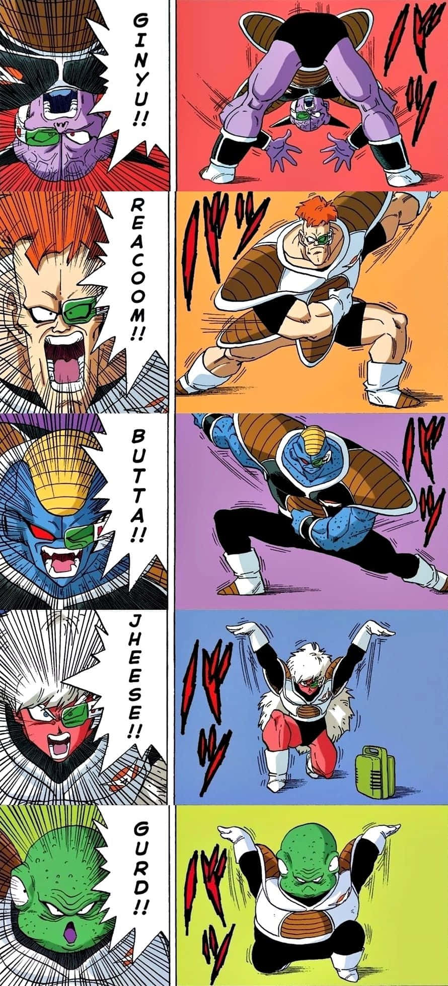 890x1958 Download The Unstoppable Ginyu Force in Action Wallpaper