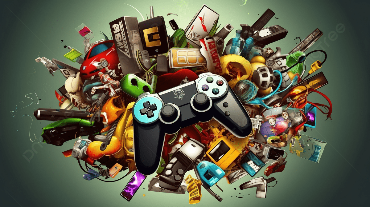 1200x673 An Image Of A Video Game Controller That Consists Of Many Different Gadgets Background, Cool Games Picture Background Image And Wallpaper for Free Download