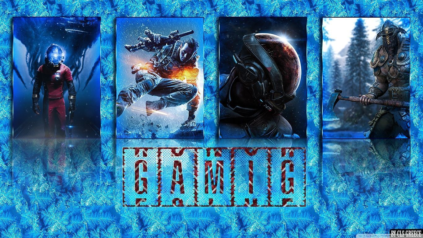 1366x768 Gaming collage xmas Ultra HD Desktop Background Wallpaper for 4K UHD TV