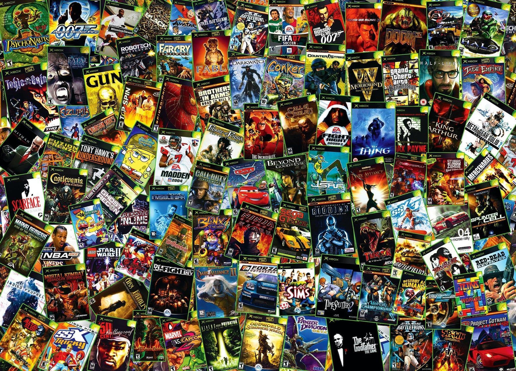 1800x1295 Xbox Game Box Collage 1000 Piece Jigsaw Puzzle