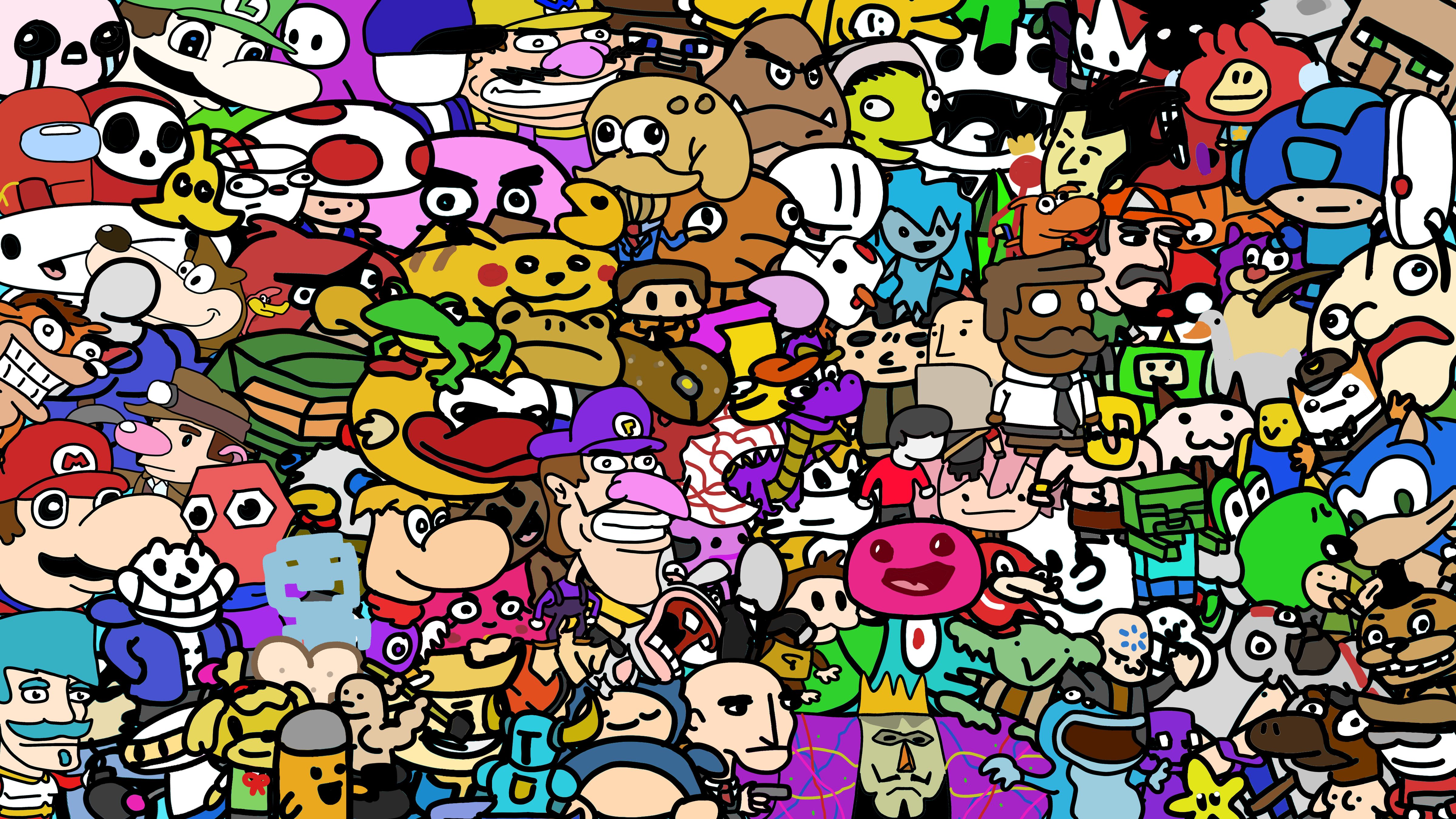 4800x2700 a collage of more than one hundred different game characters by GiganticGamer on Newgrounds