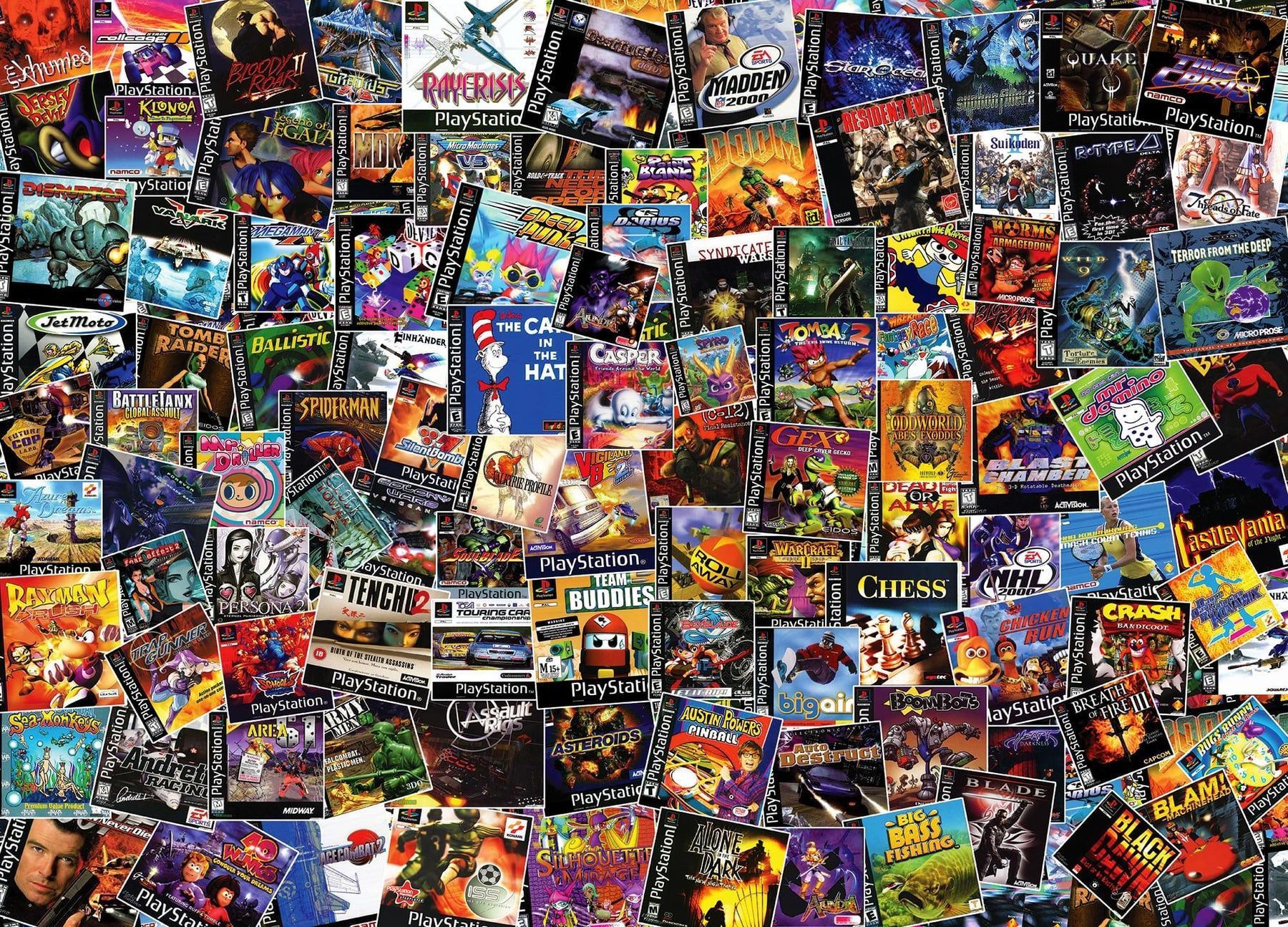 1800x1295 PlayStation Game Collage 1000 Piece Jigsaw Puzzle