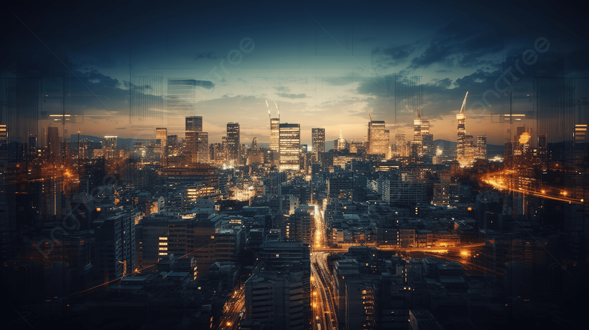 1200x673 Night View Of The City Skyline With An Abstract Pattern Background, City Image Future Image Business Near Future, HD Photography Photo, Cloud Background Image And Wallpaper for Free Download