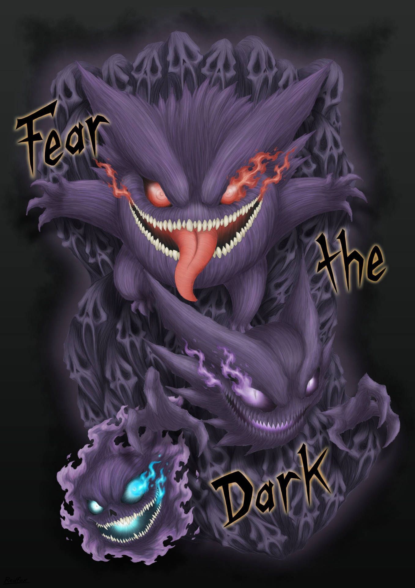 1357x1920 Download Gengar Fear The Dark Wallpaper
