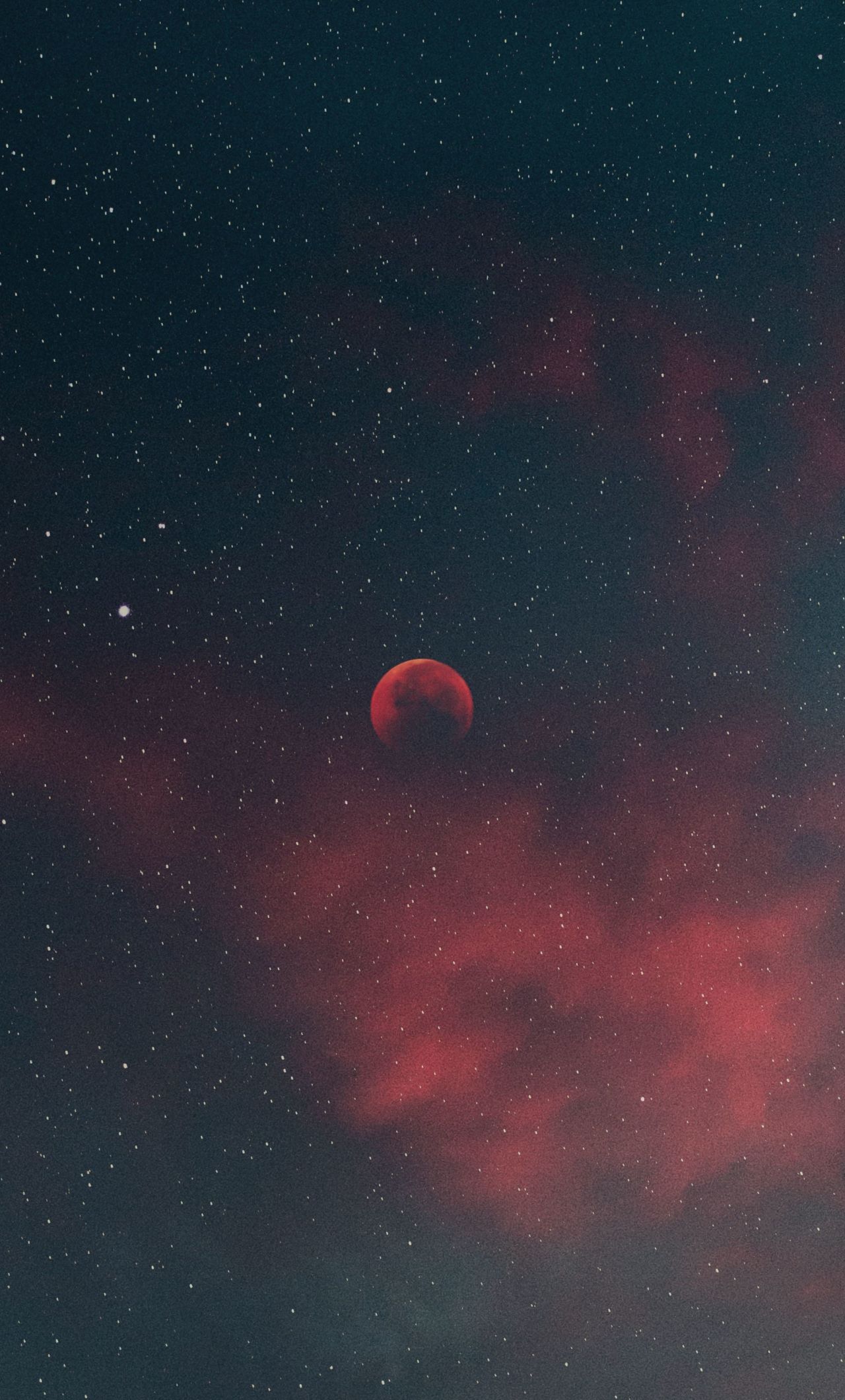 1280x2120 Download wallpaper 1280x2120 silhouette, blood moon, minimal, starry sky, iphone 6 plus, 1280x2120 HD background, 22023