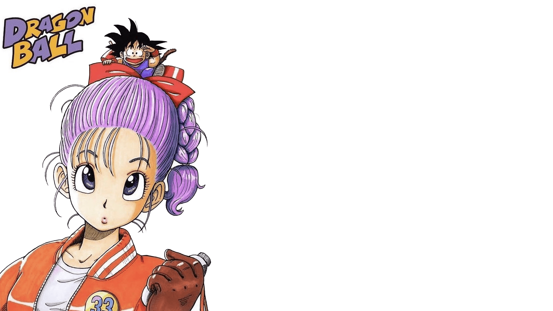 1920x1080 looking up, Dragon Ball, Kid Goku, Son Goku, Bulma, Young Bulma, chibix1080 Wallpaper